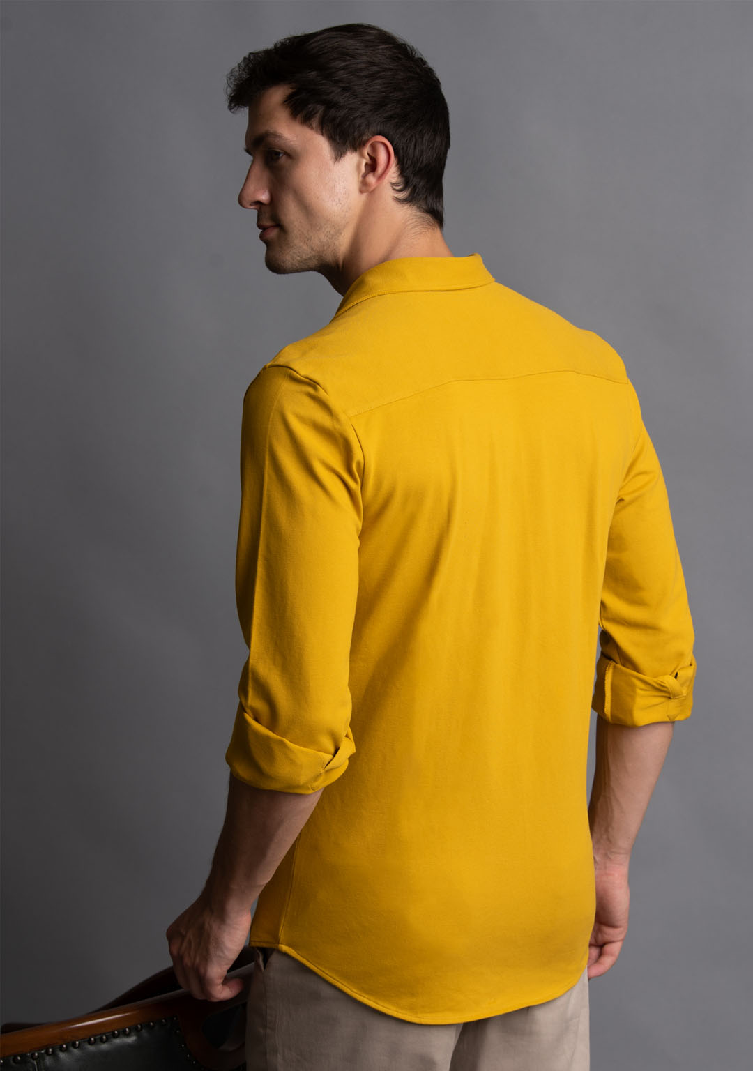 Piqué Shirt in Mustard