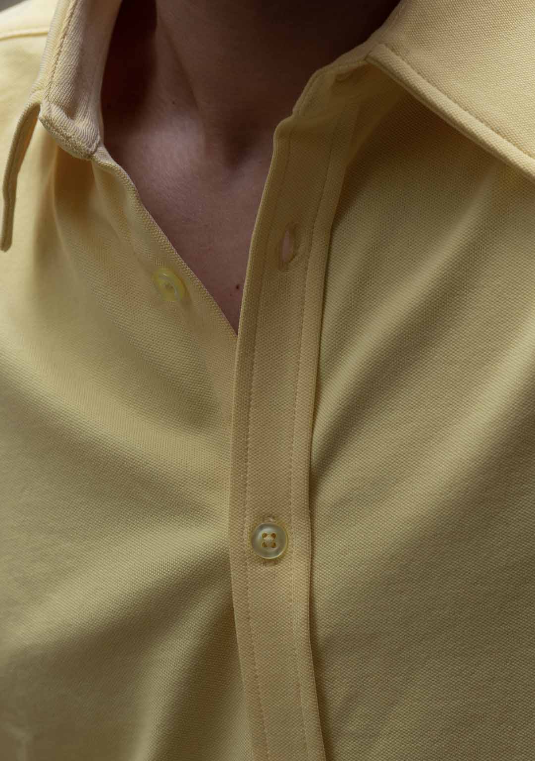 Piqué Shirt in Pastel Yellow