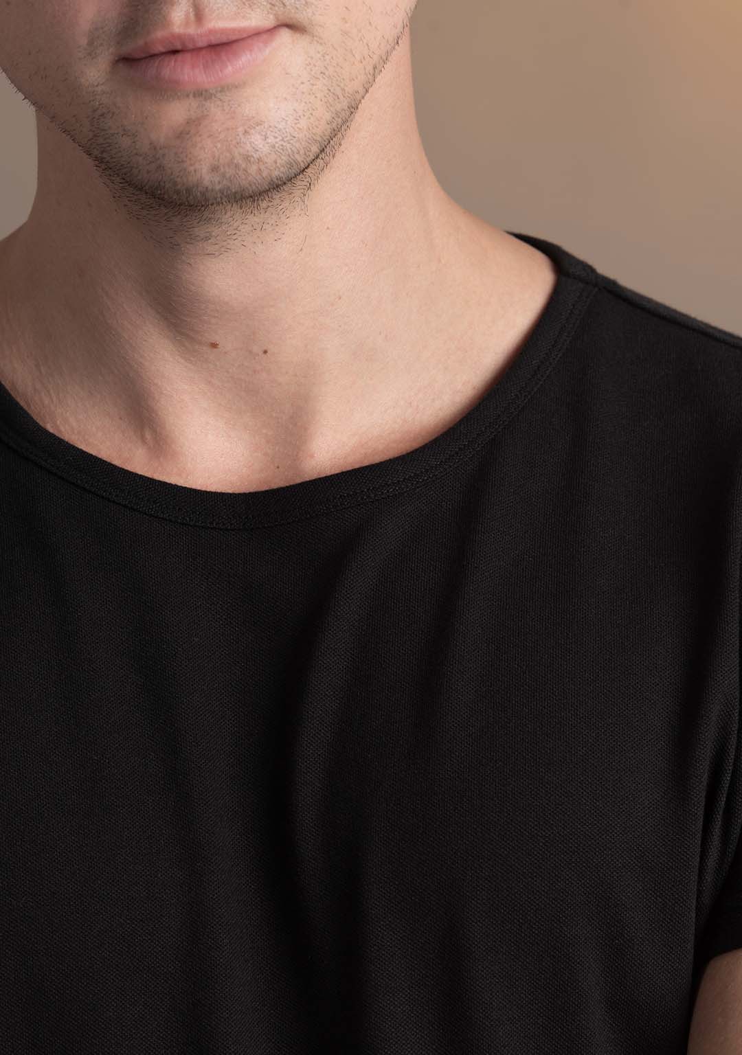 Piqué T-Shirt in Black