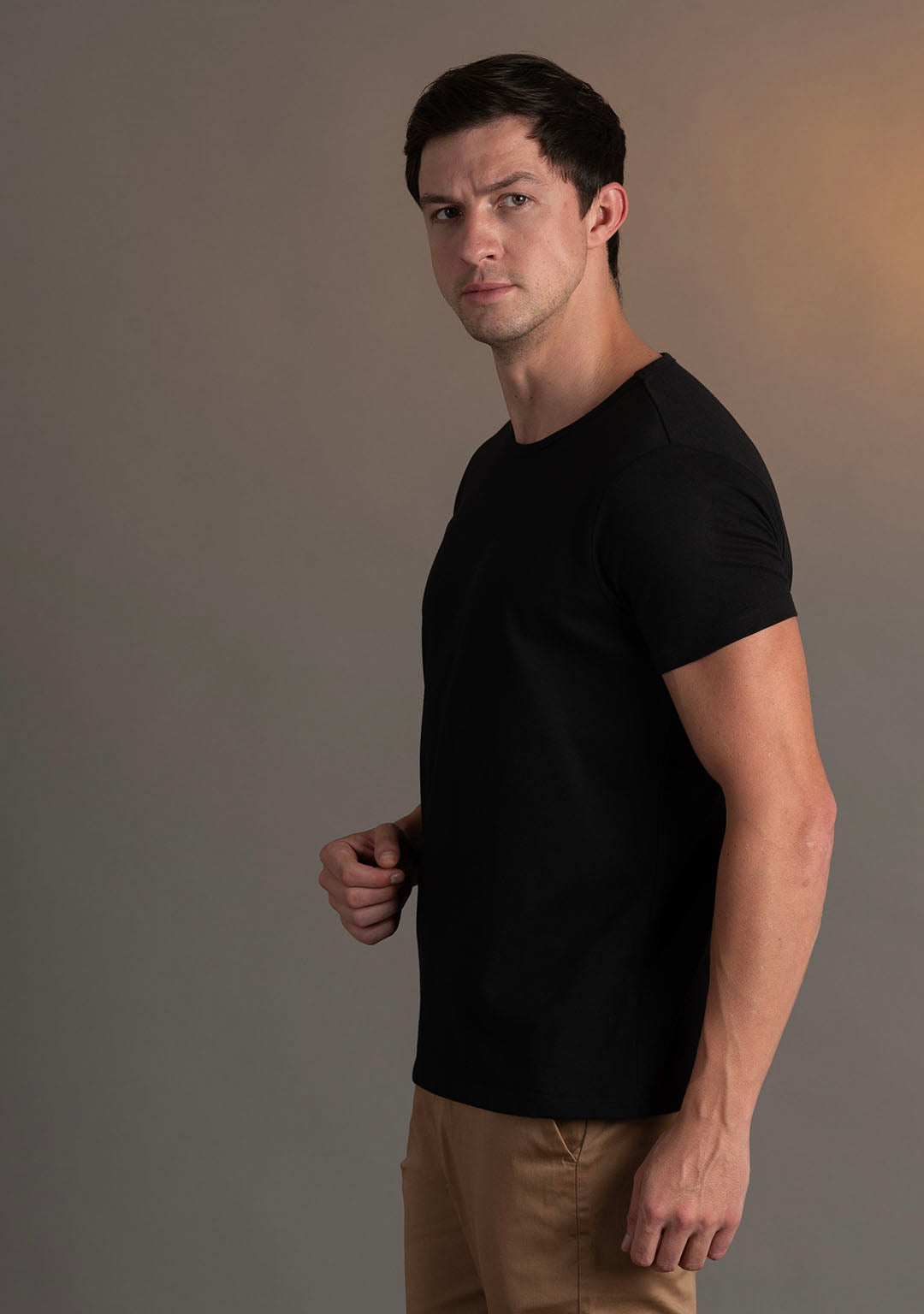 Piqué T-Shirt in Black