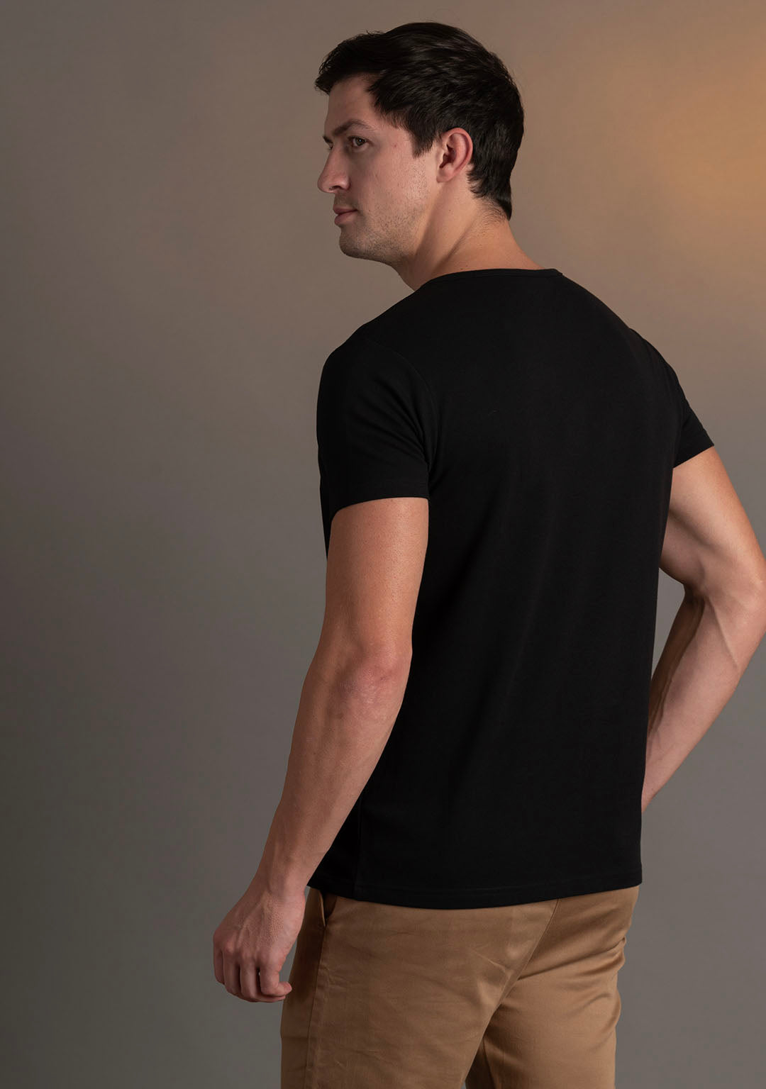 Piqué T-Shirt in Black