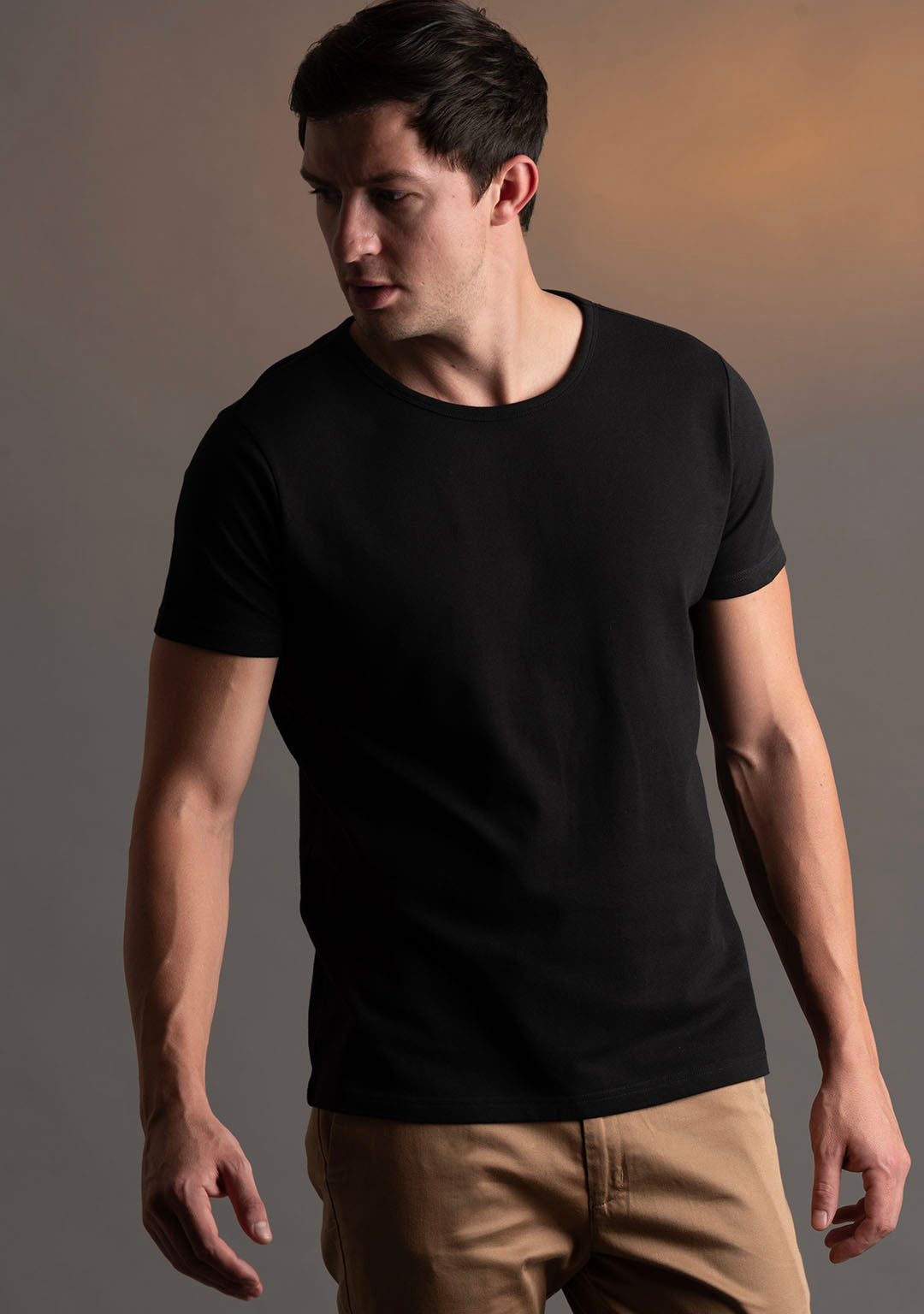 Piqué T-Shirt in Black