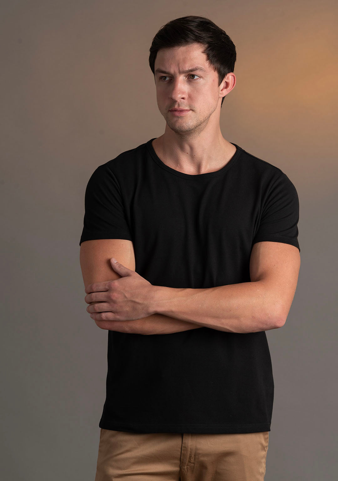 Piqué T-Shirt in Black