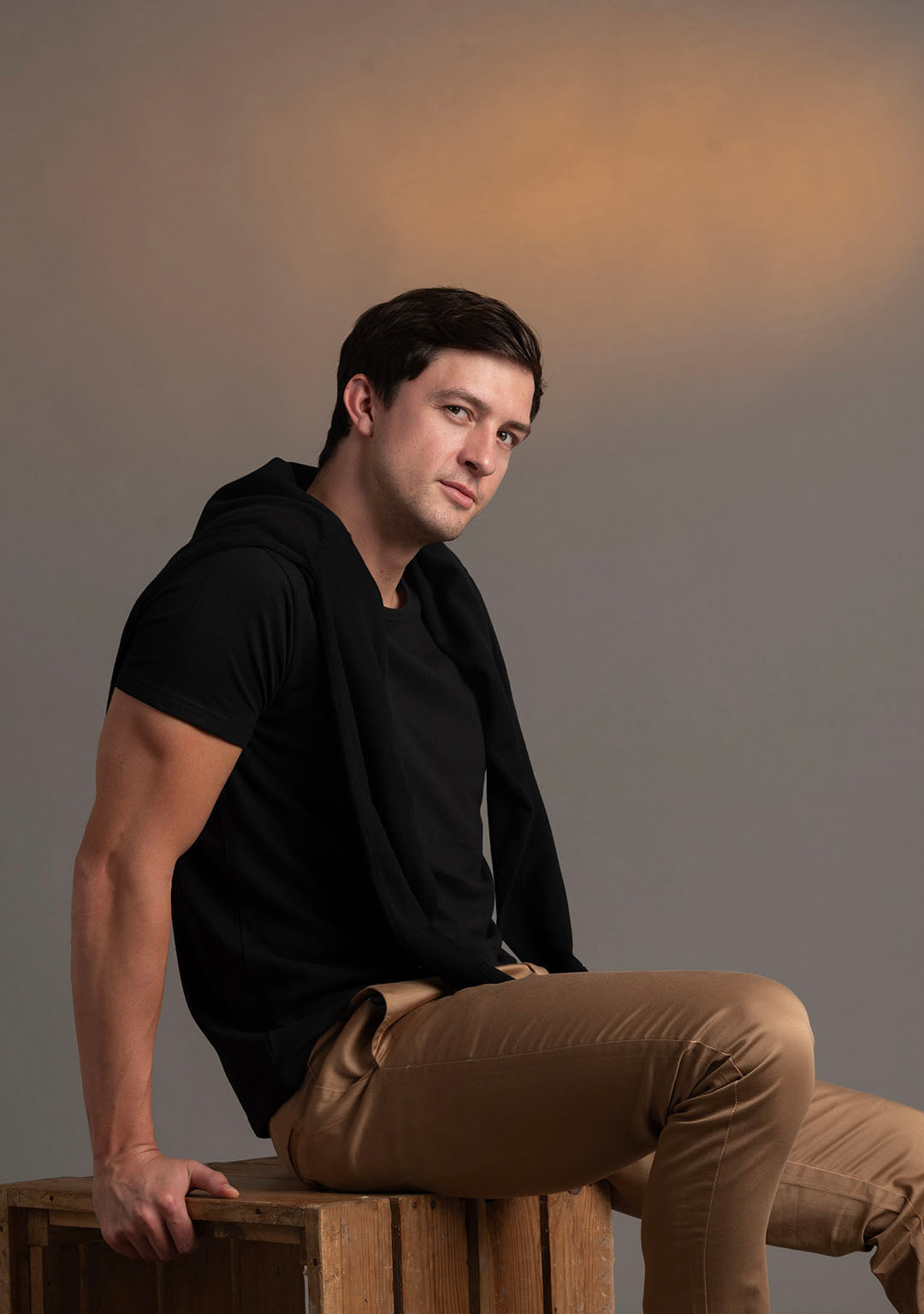 Piqué T-Shirt in Black