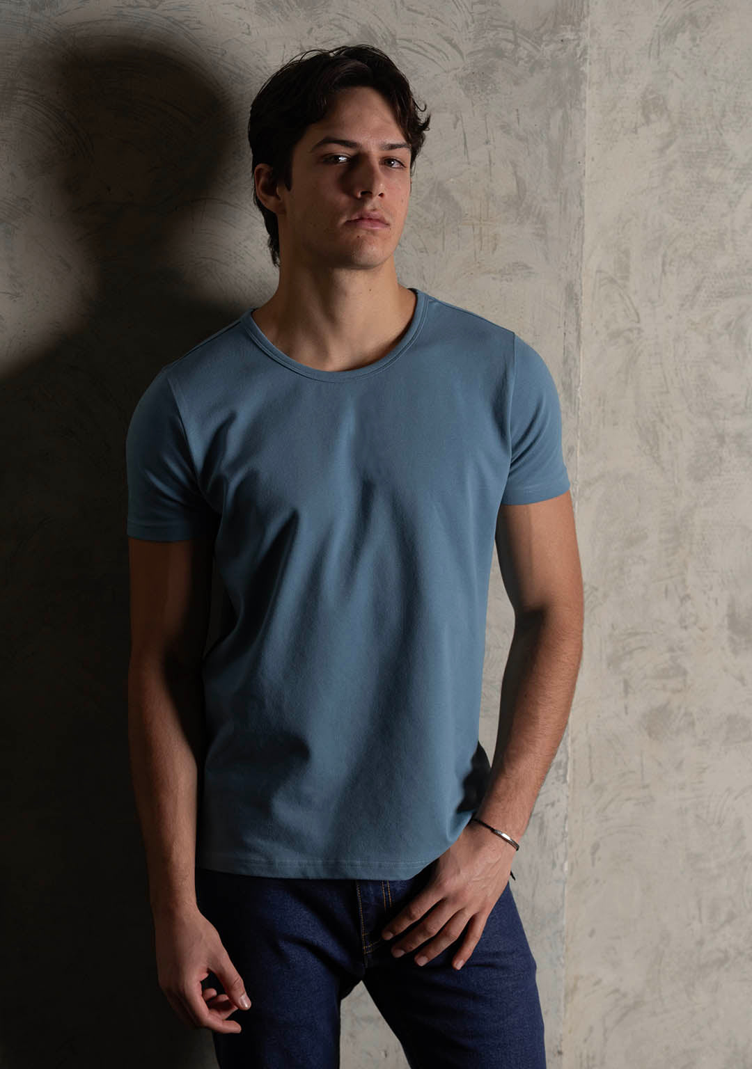 Piqué T-Shirt in Blue Marine
