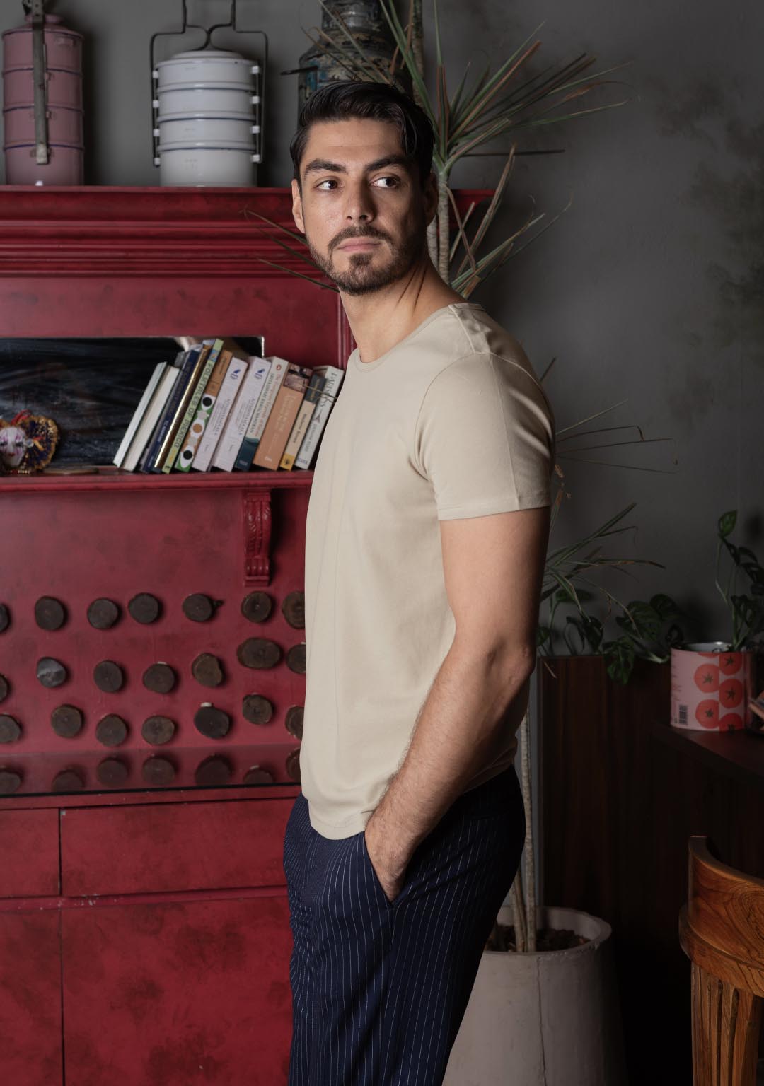 Piqué T-Shirt in Frosted Almond