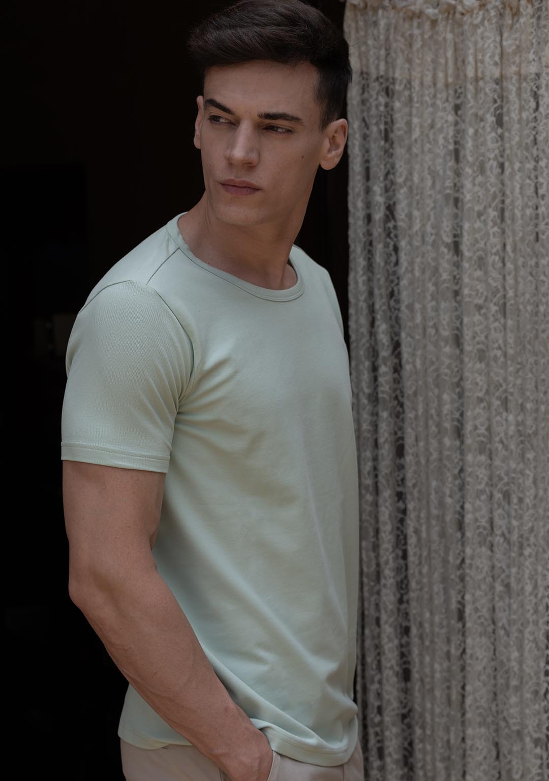 Piqué T-Shirt in Light Mint