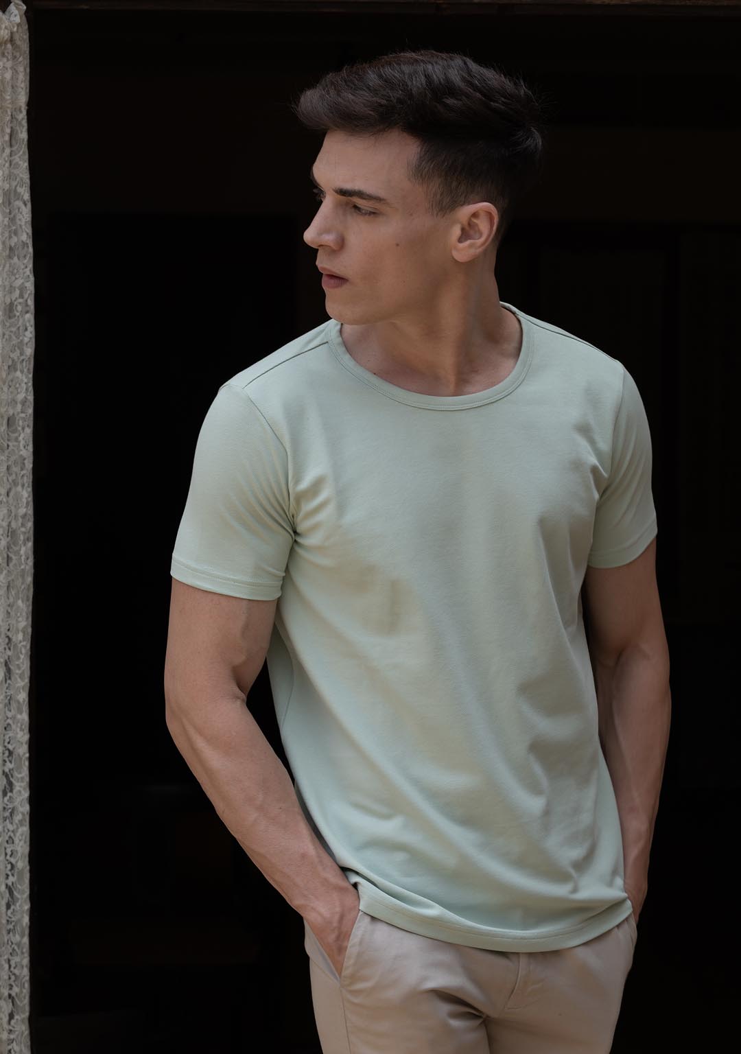 Piqué T-Shirt in Light Mint