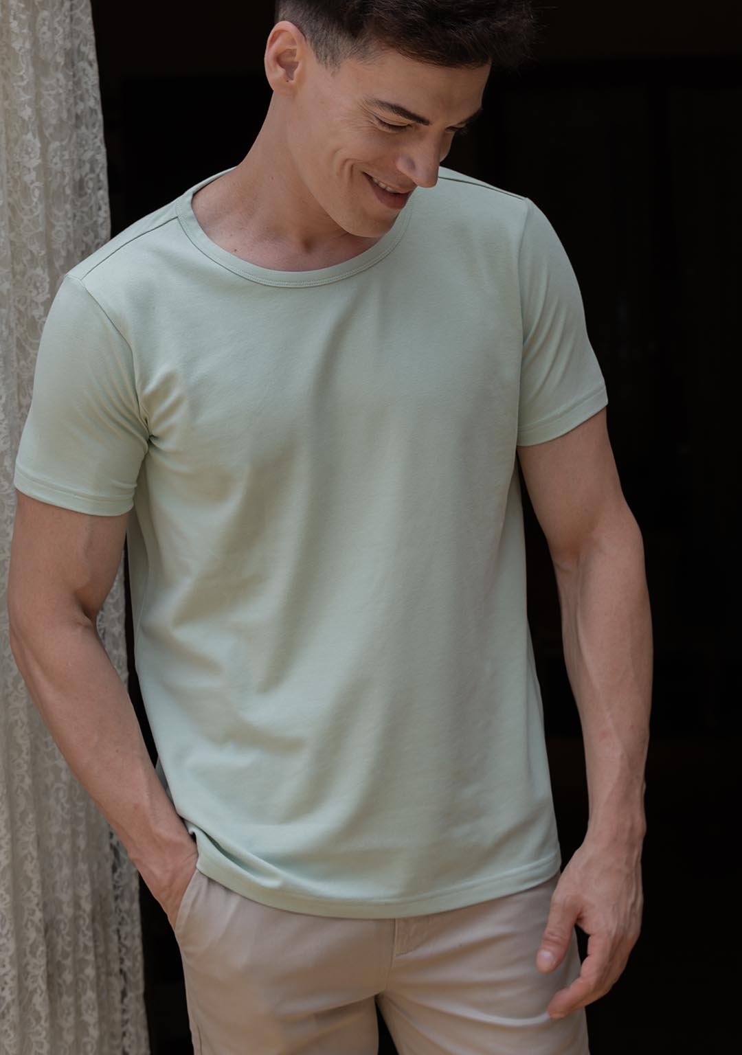 Piqué T-Shirt in Light Mint