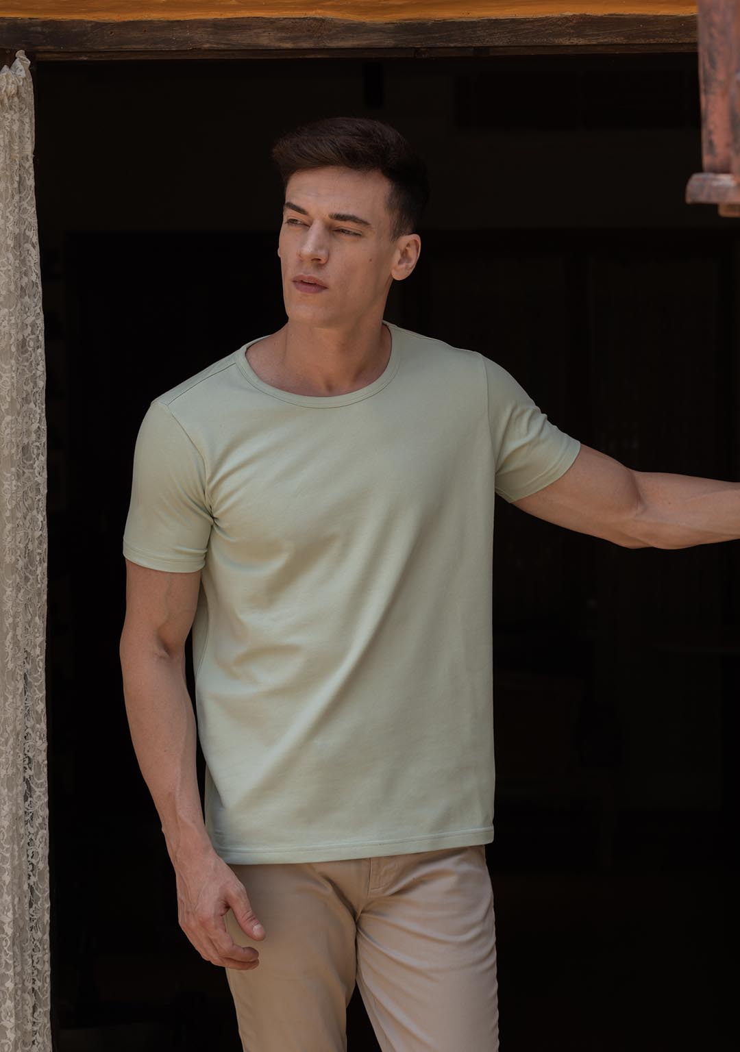 Piqué T-Shirt in Light Mint