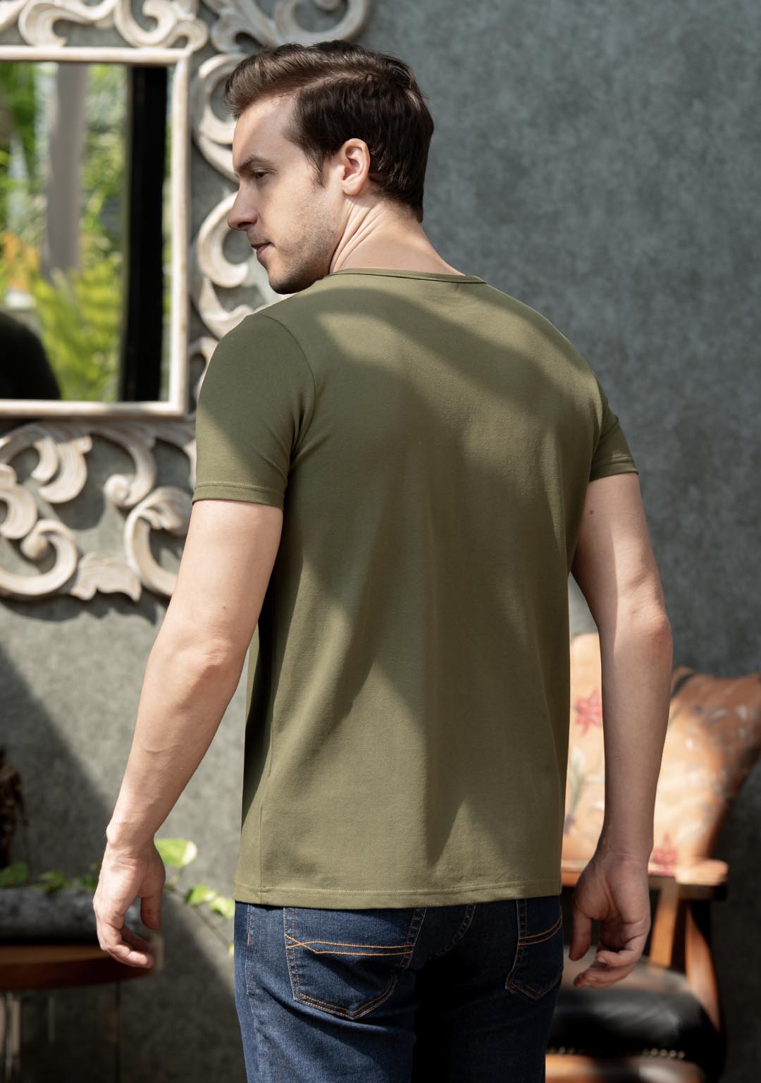 Piqué T-Shirt in Matcha