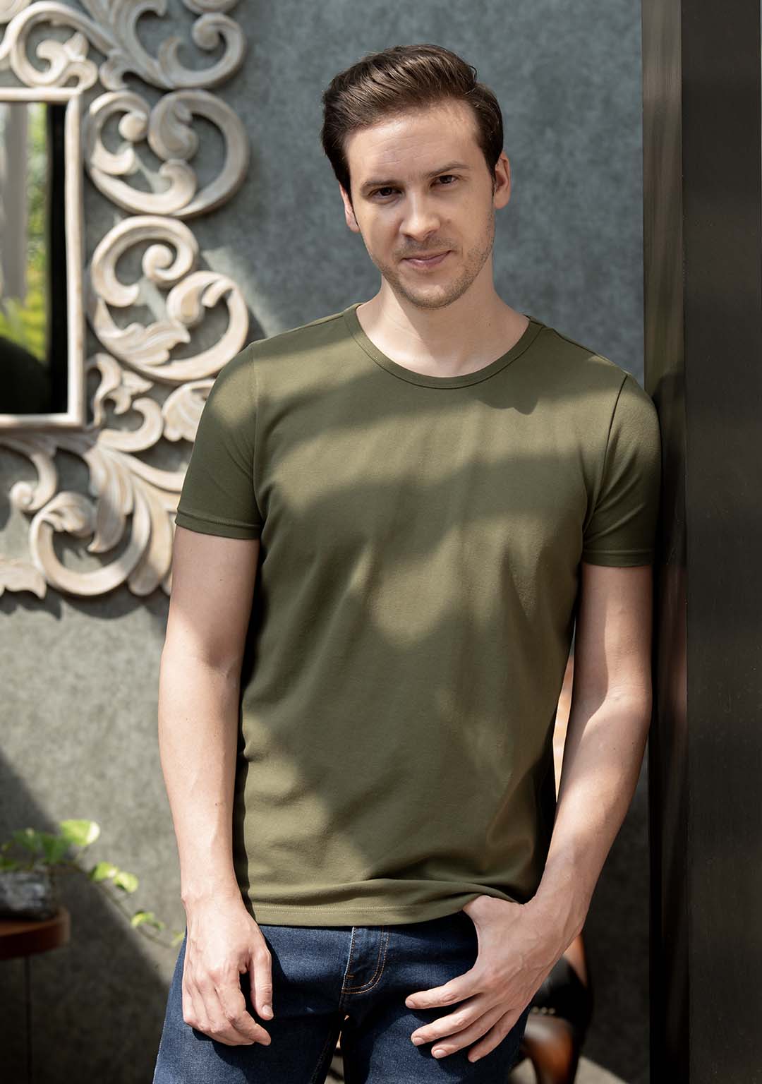 Piqué T-Shirt in Matcha