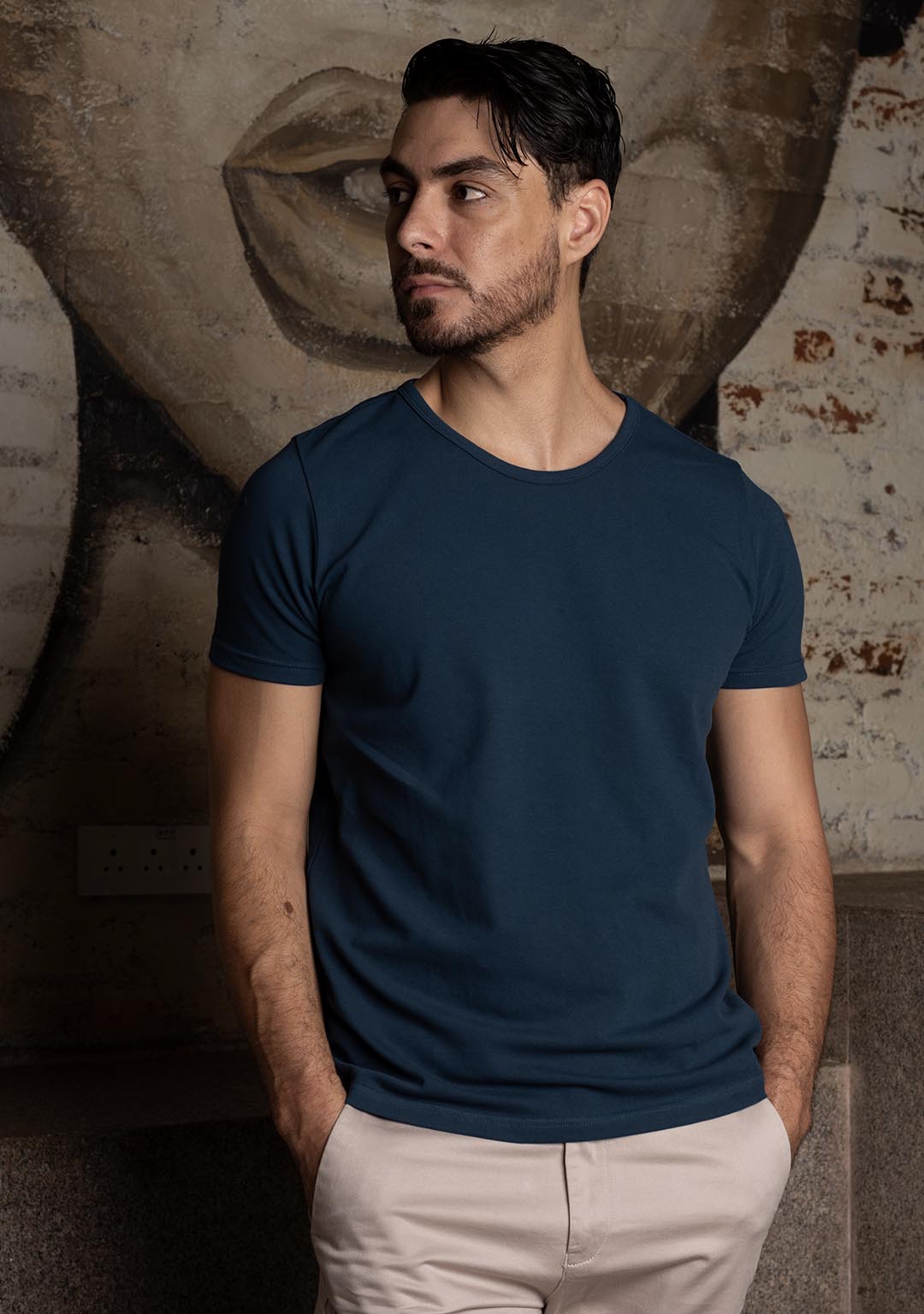 Piqué T-Shirt in Titan Blue