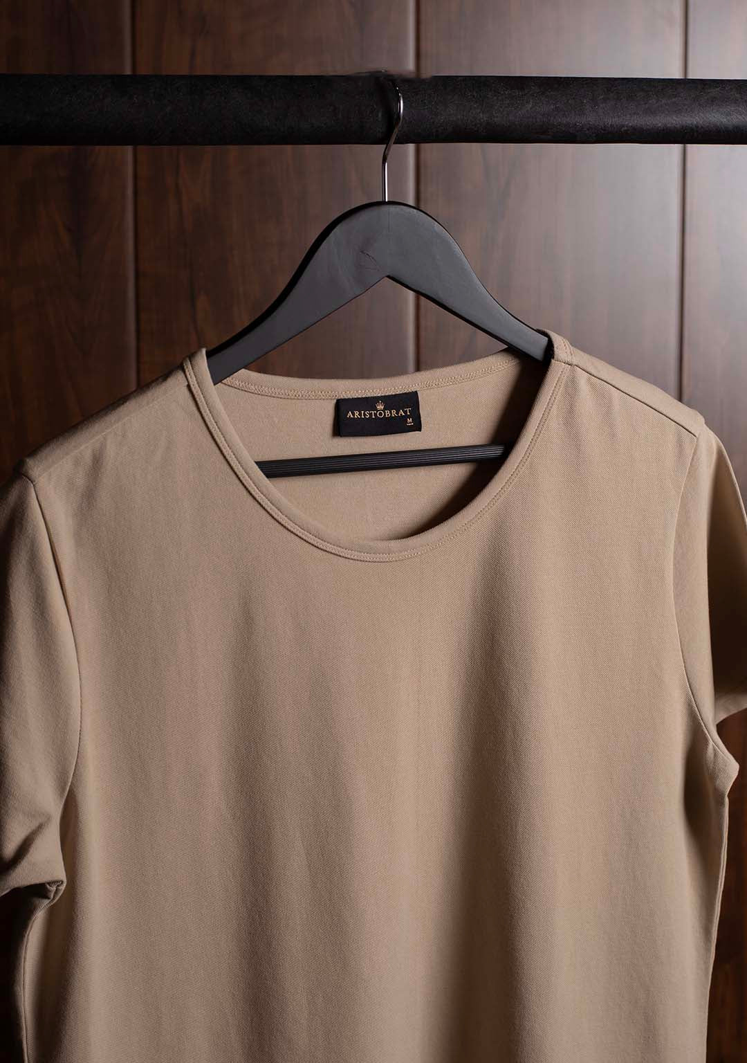 Piqué T-Shirt in Frosted Almond