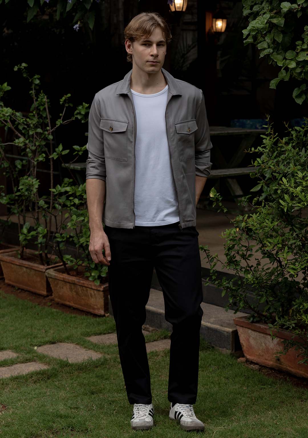 Shacket in Neutral Grey