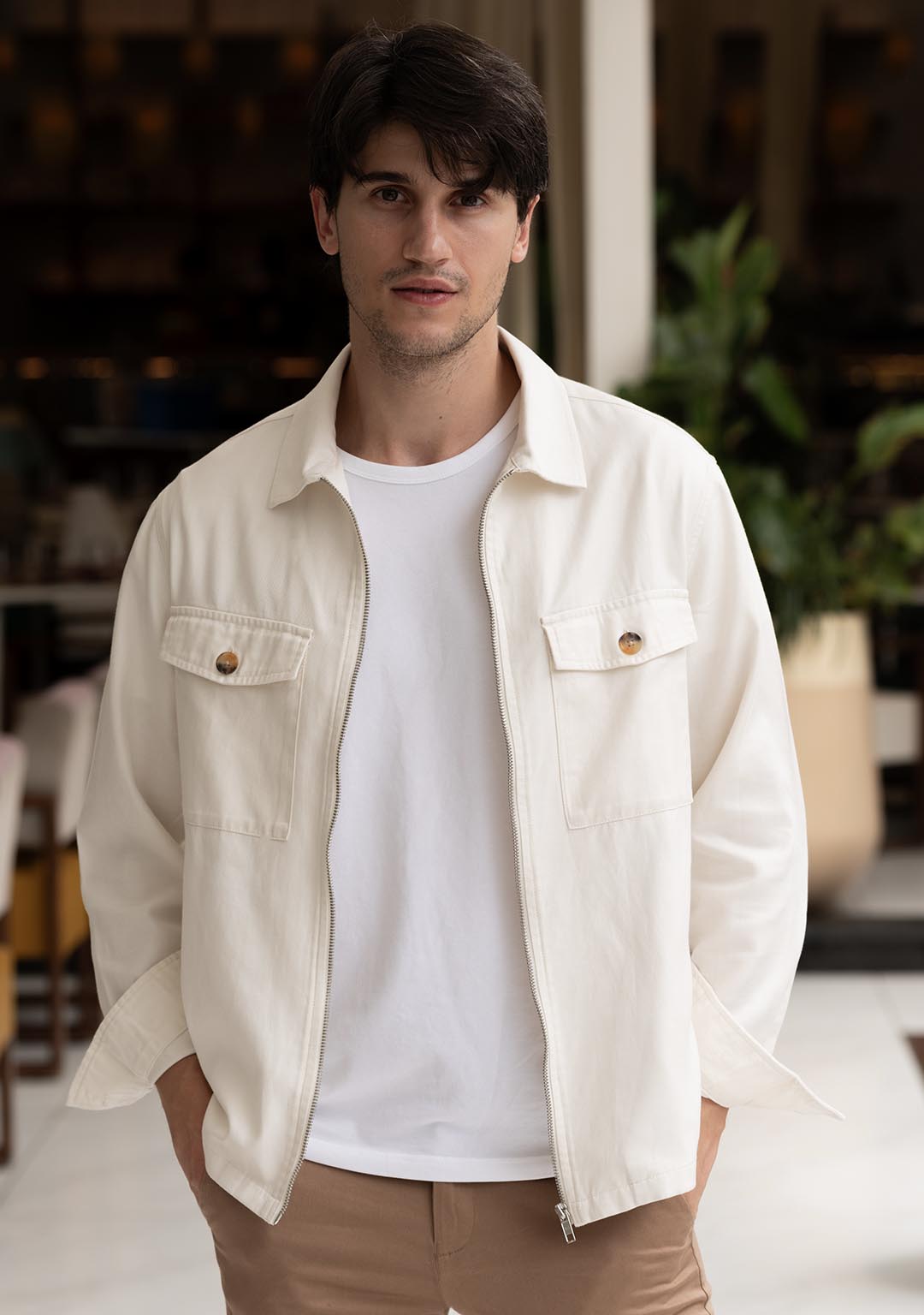 Buy Shacket in Ecru Online In India Free Shipping – Aristobrat