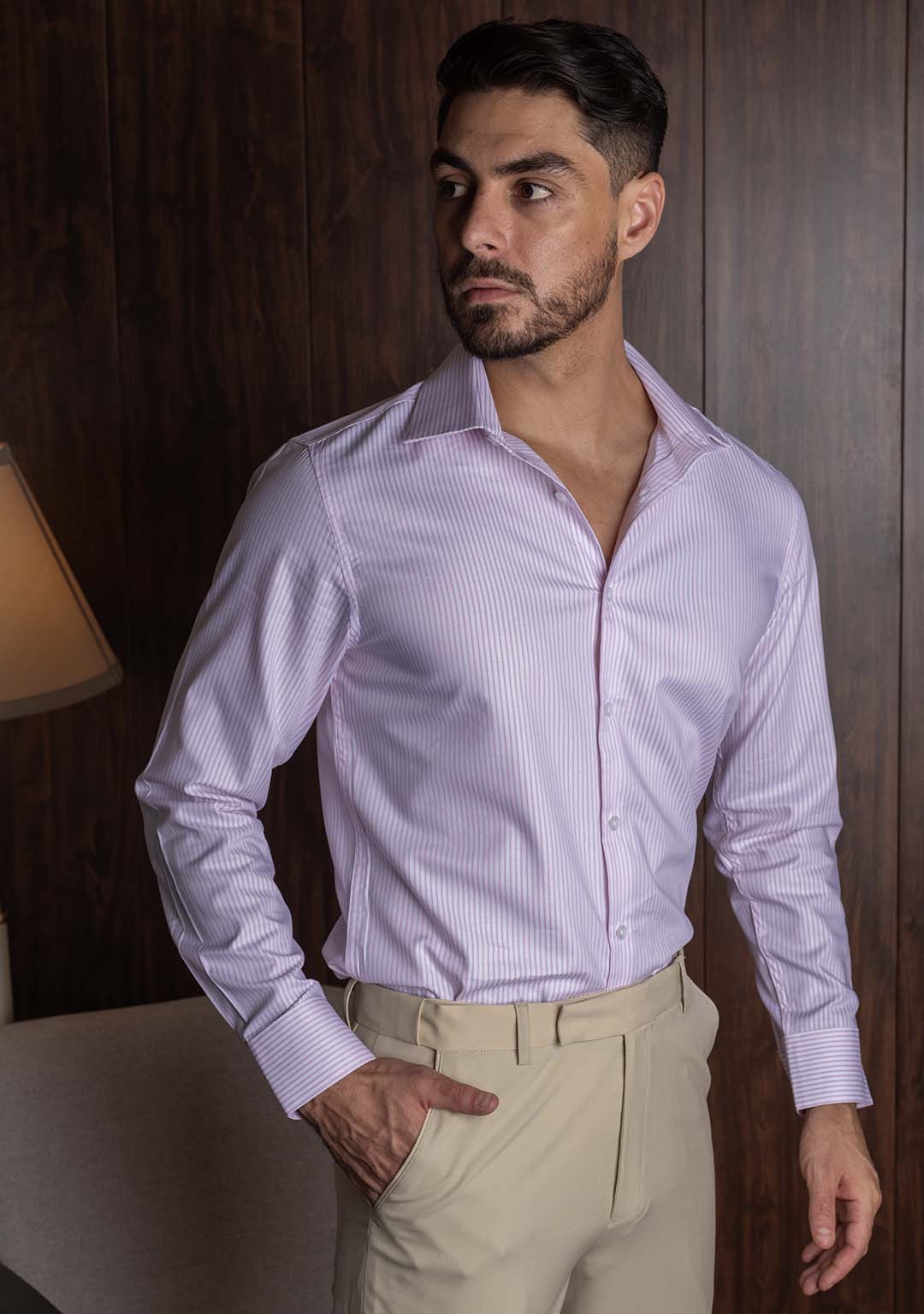 Striped Shirt in Seashell Pink