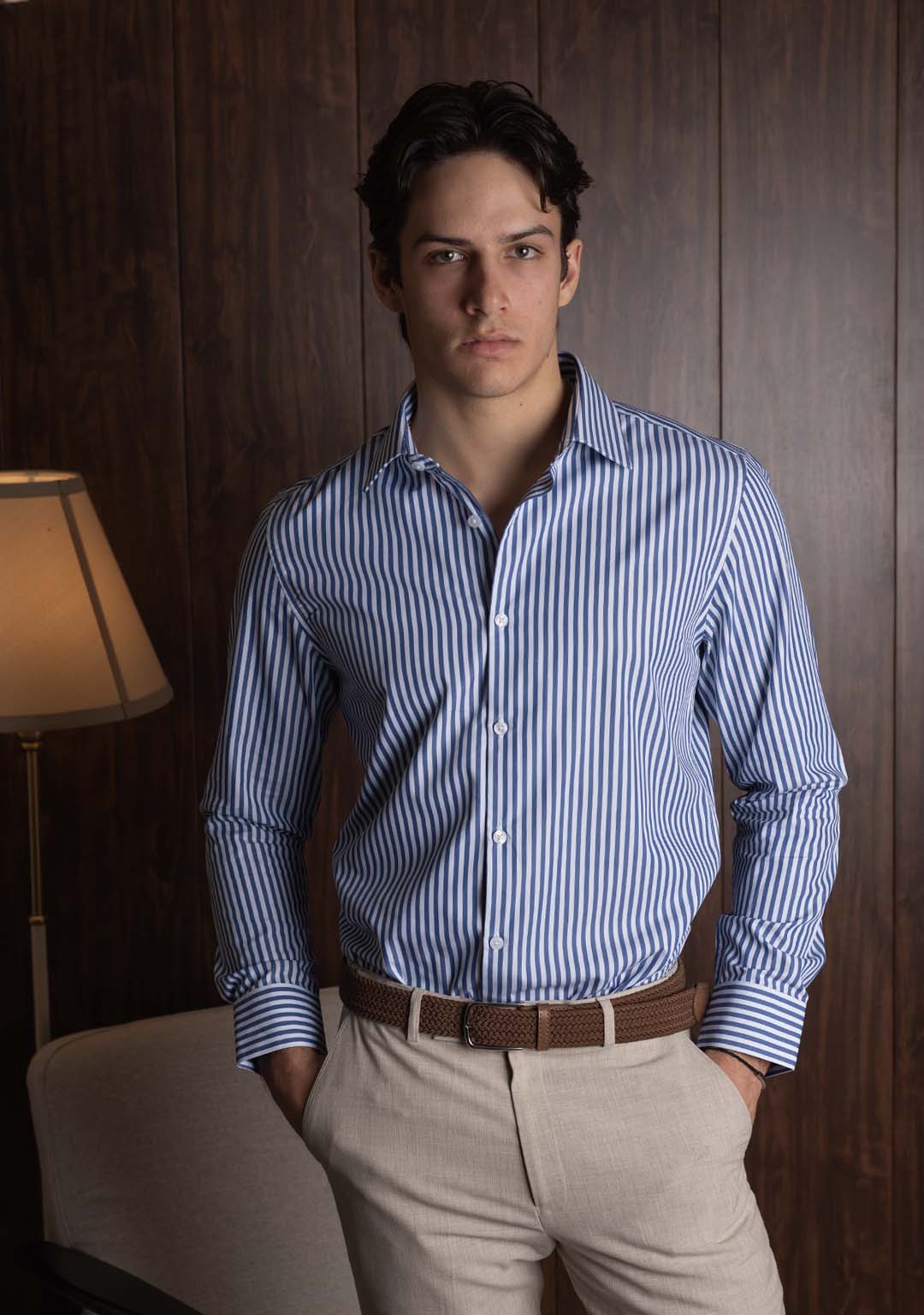 Striped Shirt in Estate Blue
