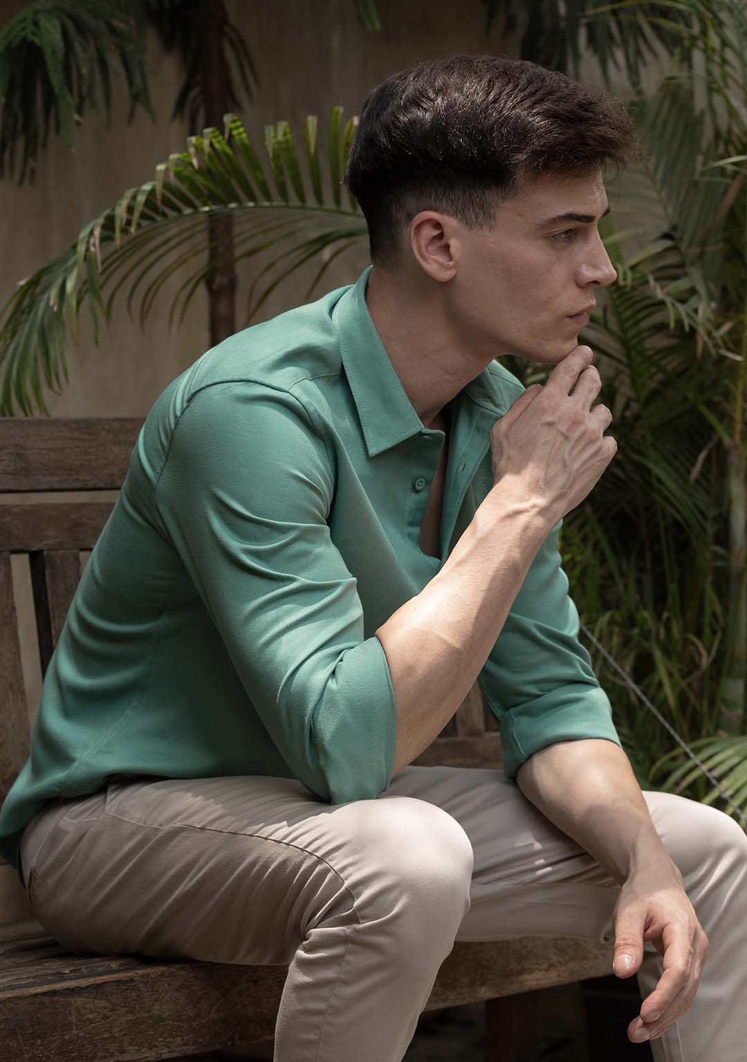Tencel™ Shirt in Aqua Sea