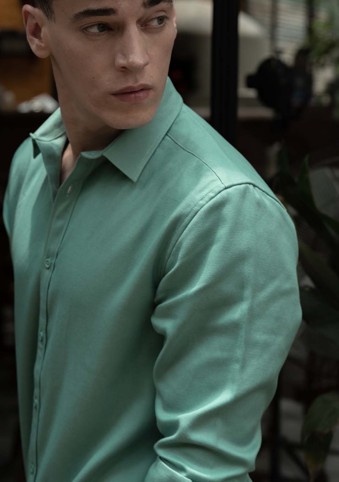 Tencel™ Shirt in Aqua Sea