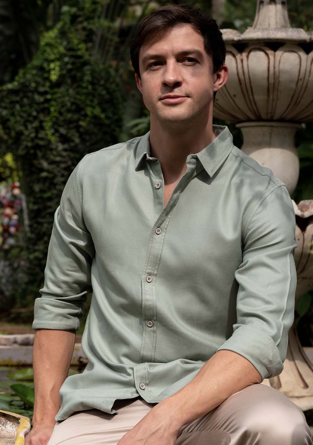 Tencel™ Shirt in Sage Green - Aristobrat