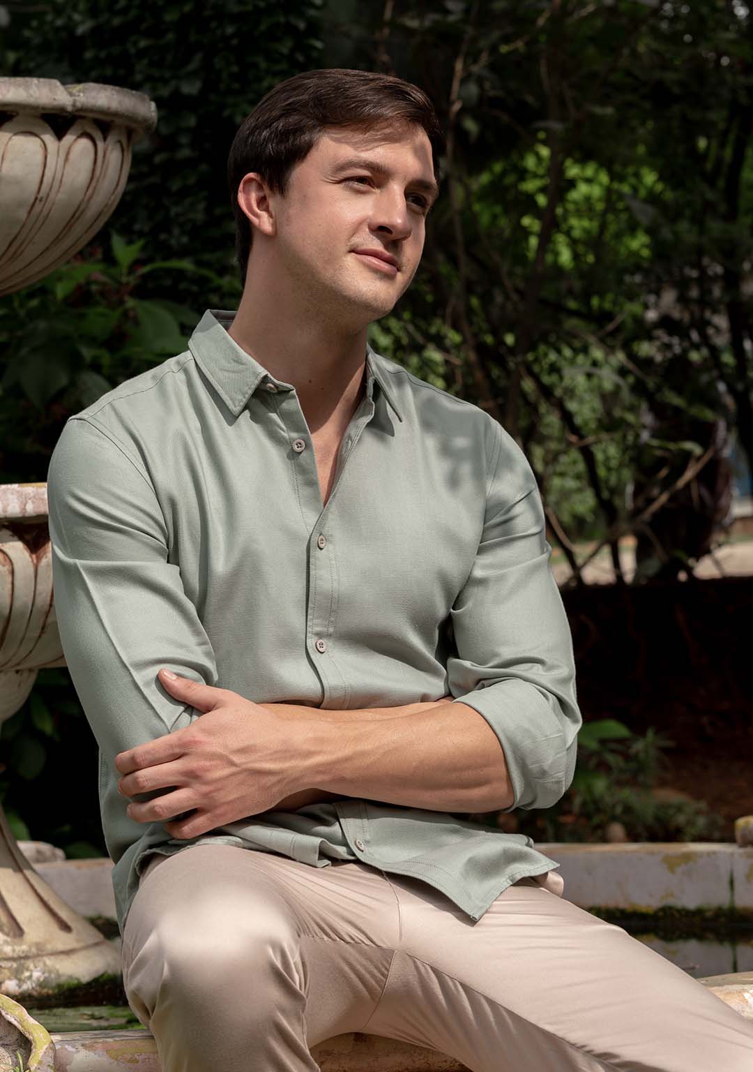 Tencel™ Shirt in Sage Green - Aristobrat