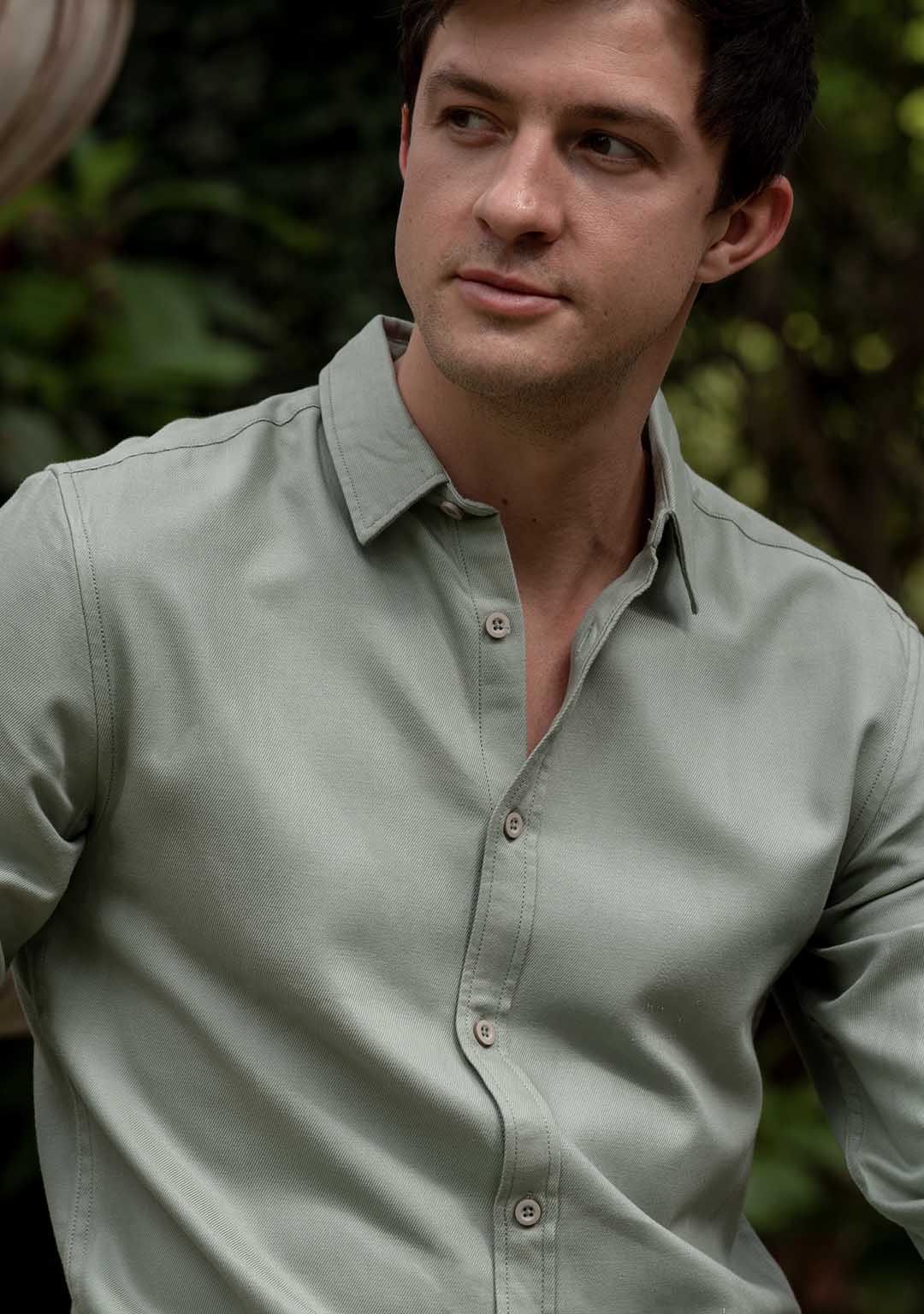 Tencel™ Shirt in Sage Green - Aristobrat