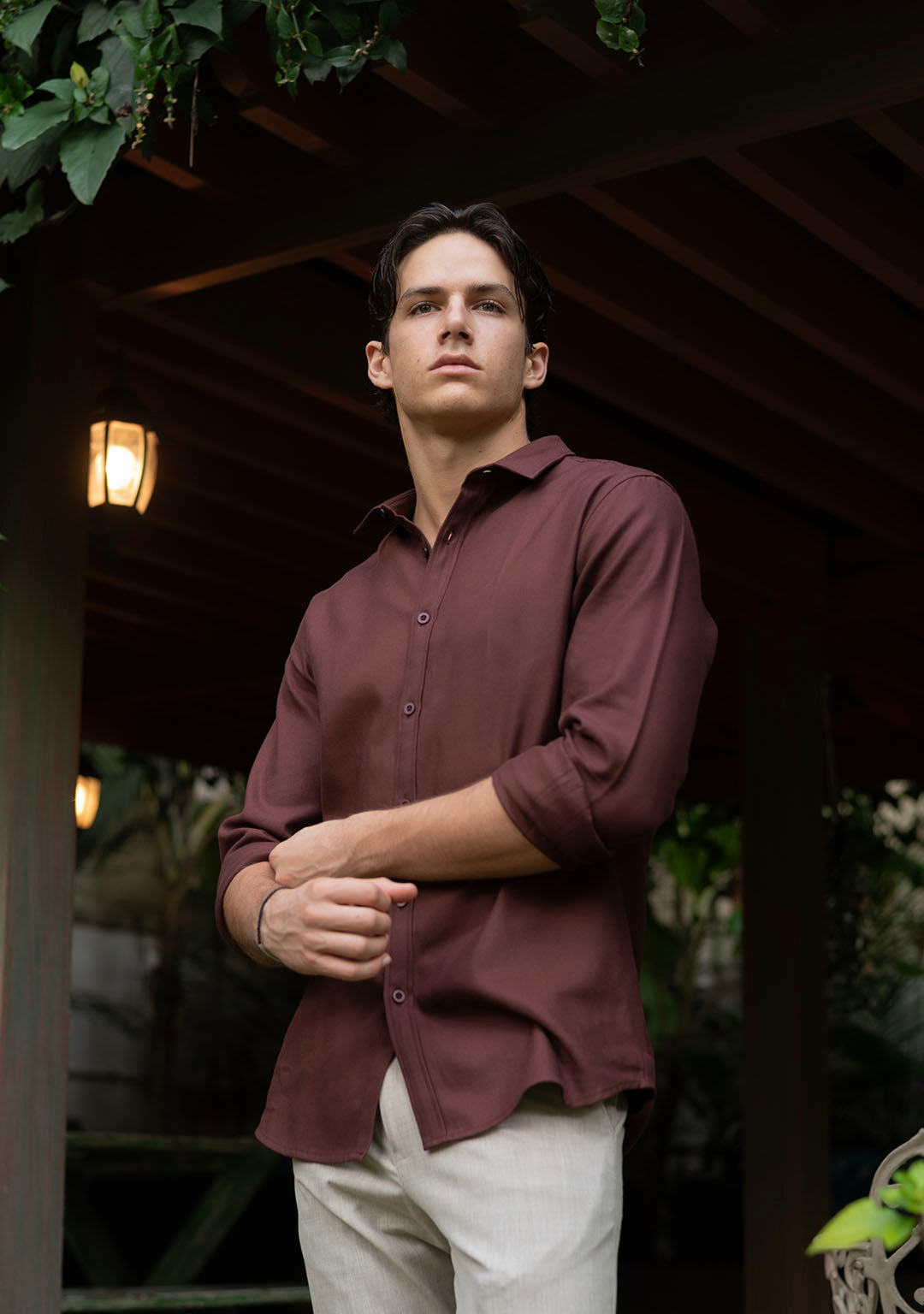 Tencel™ Shirt in Bitter Chocolate