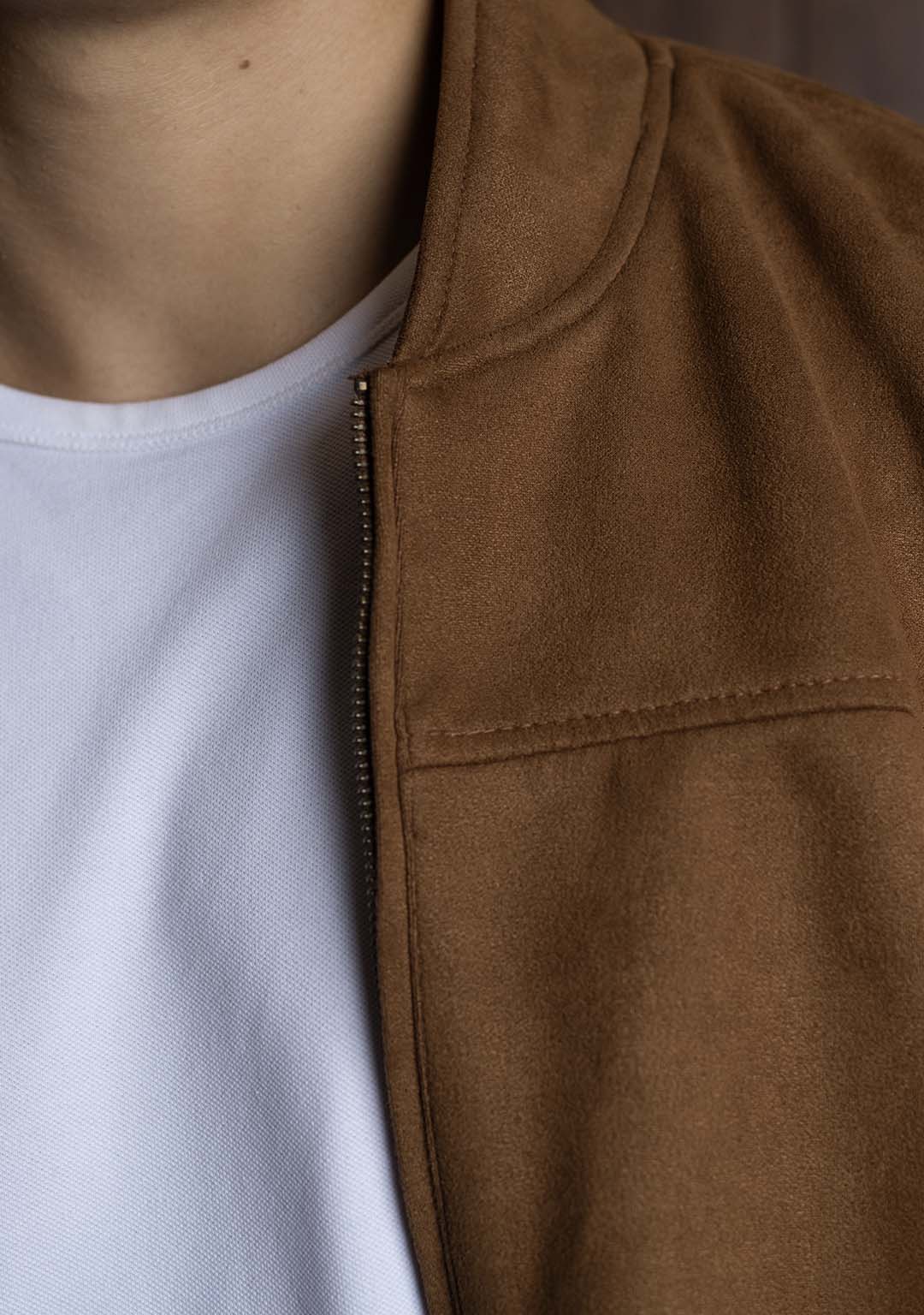 The Suede Jacket in Tan