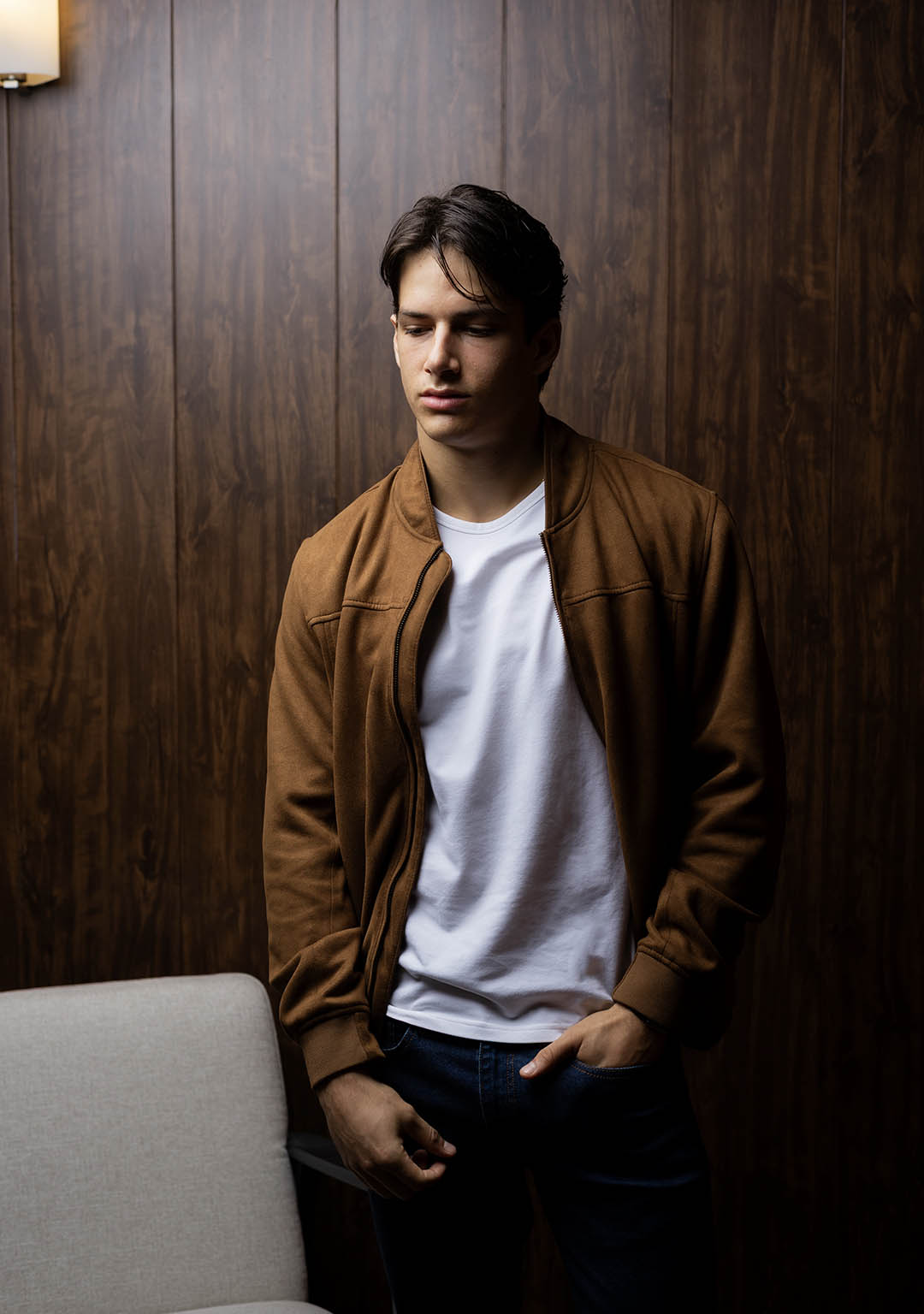 The Suede Jacket in Tan