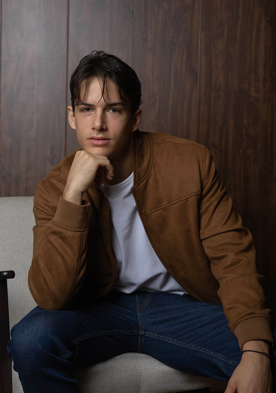 The Suede Jacket in Tan
