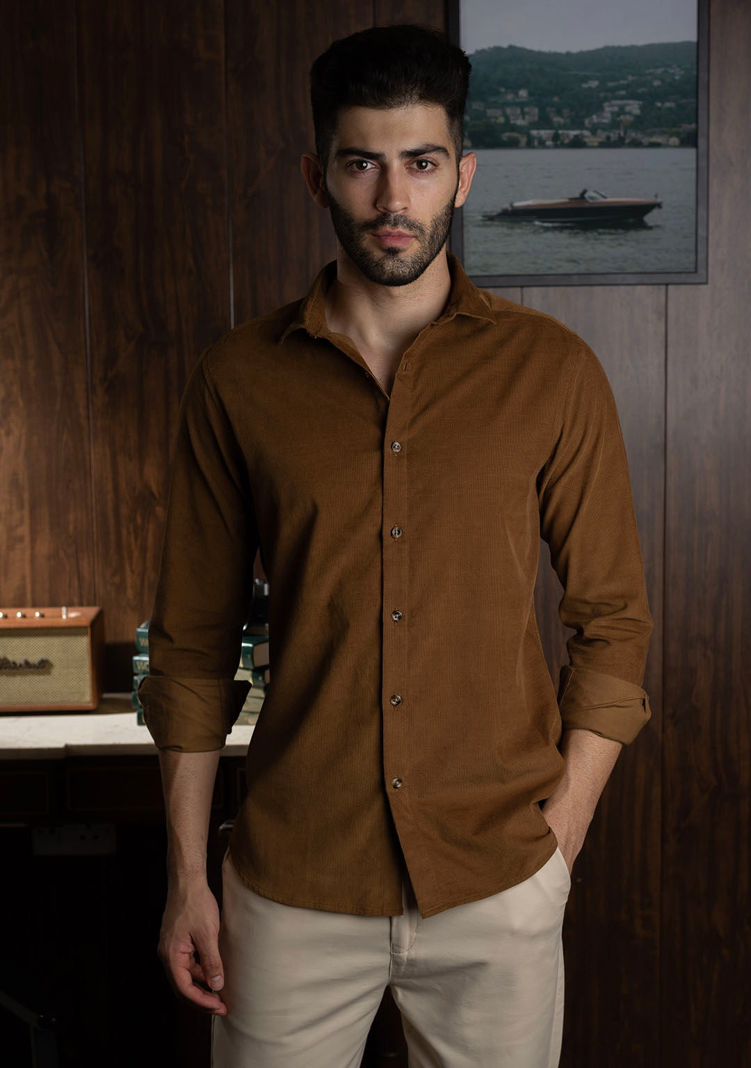 Corduroy Shirt in Chocolate Malt