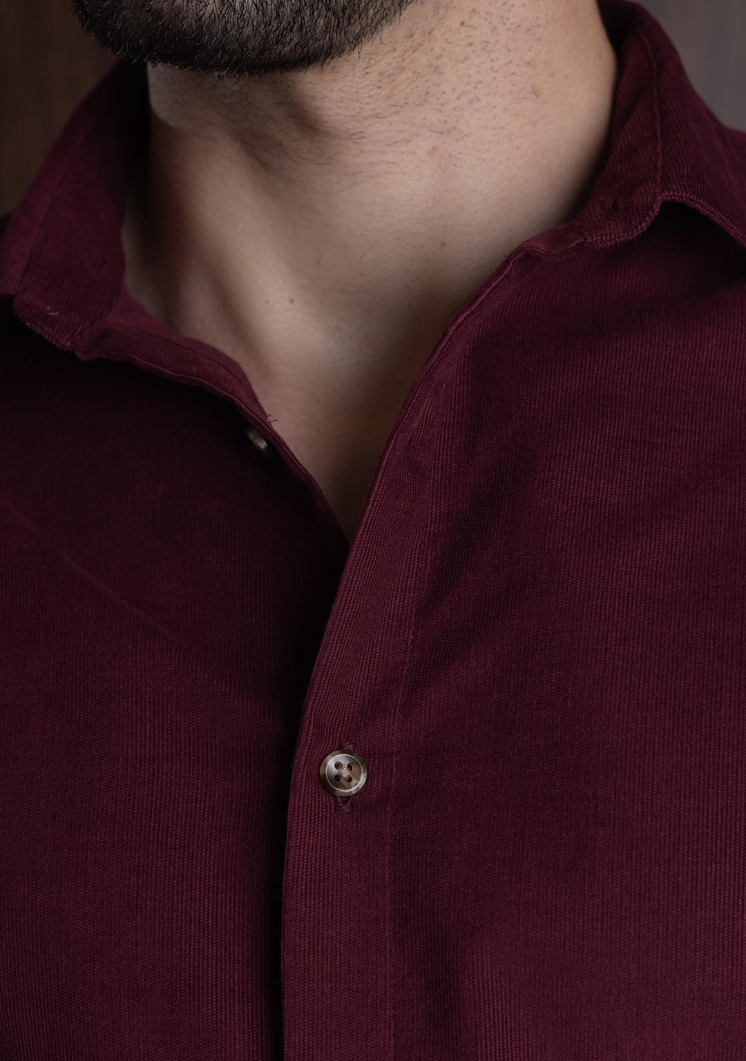 Corduroy Shirt in Merlot
