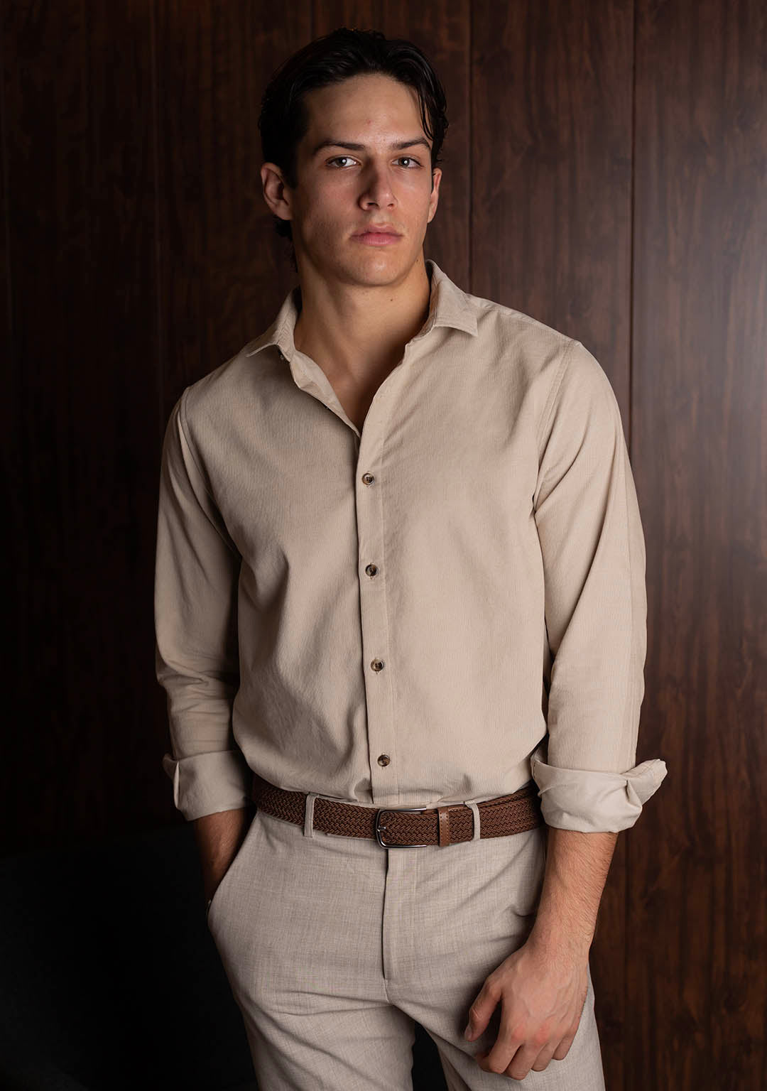 Corduroy Shirt in Cannoli Cream