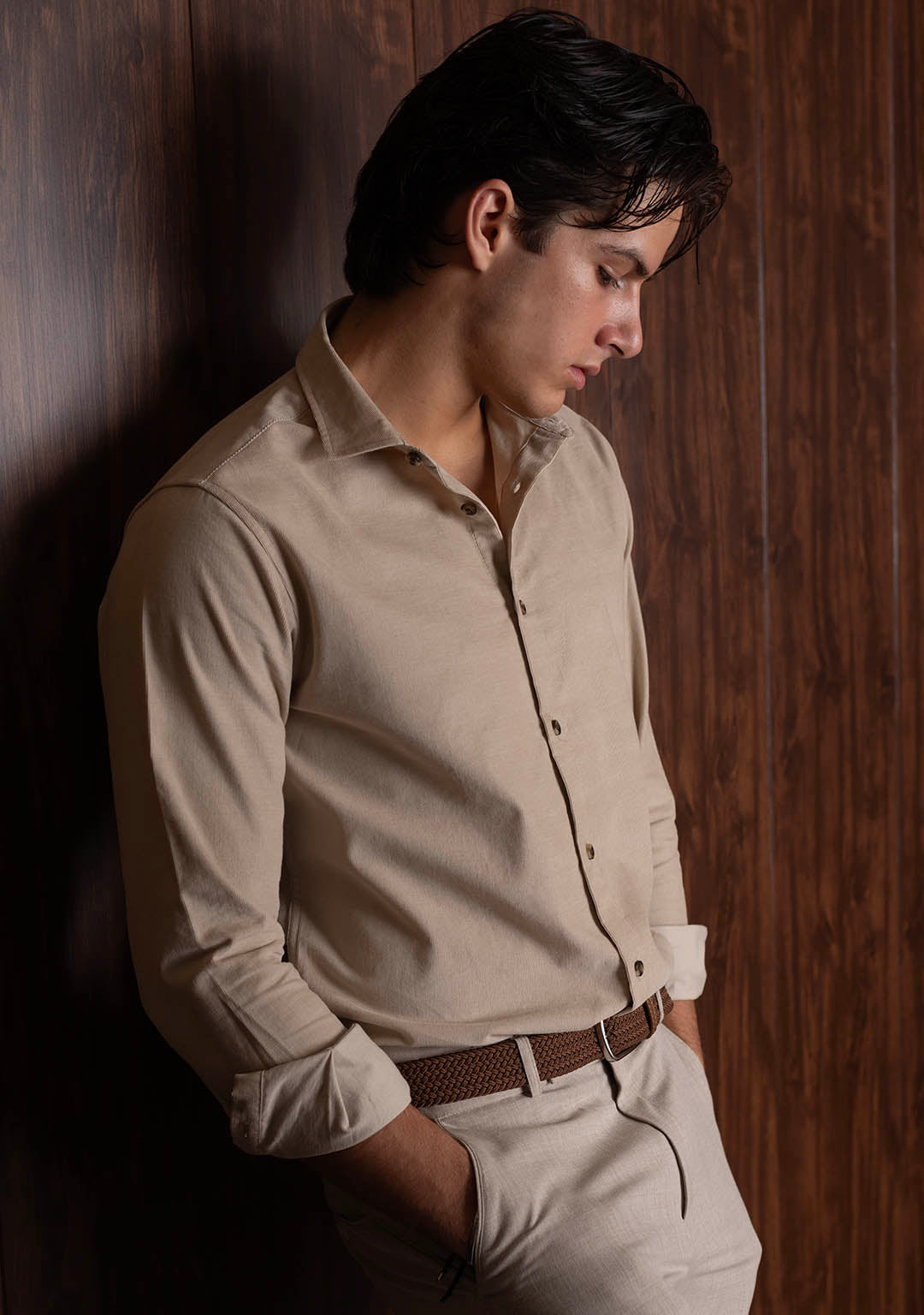 Corduroy Shirt in Cannoli Cream