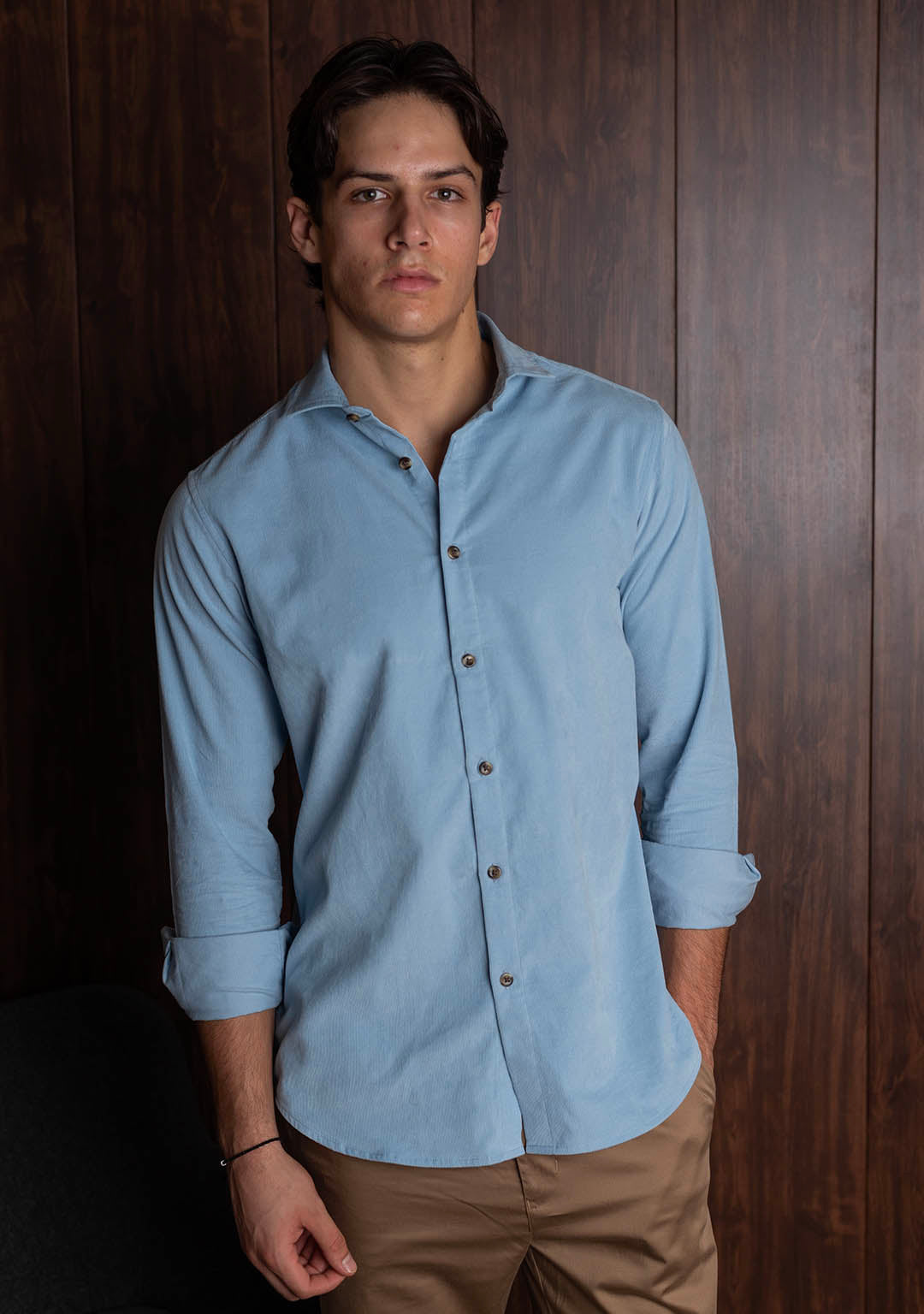 Corduroy Shirt in Powder Blue
