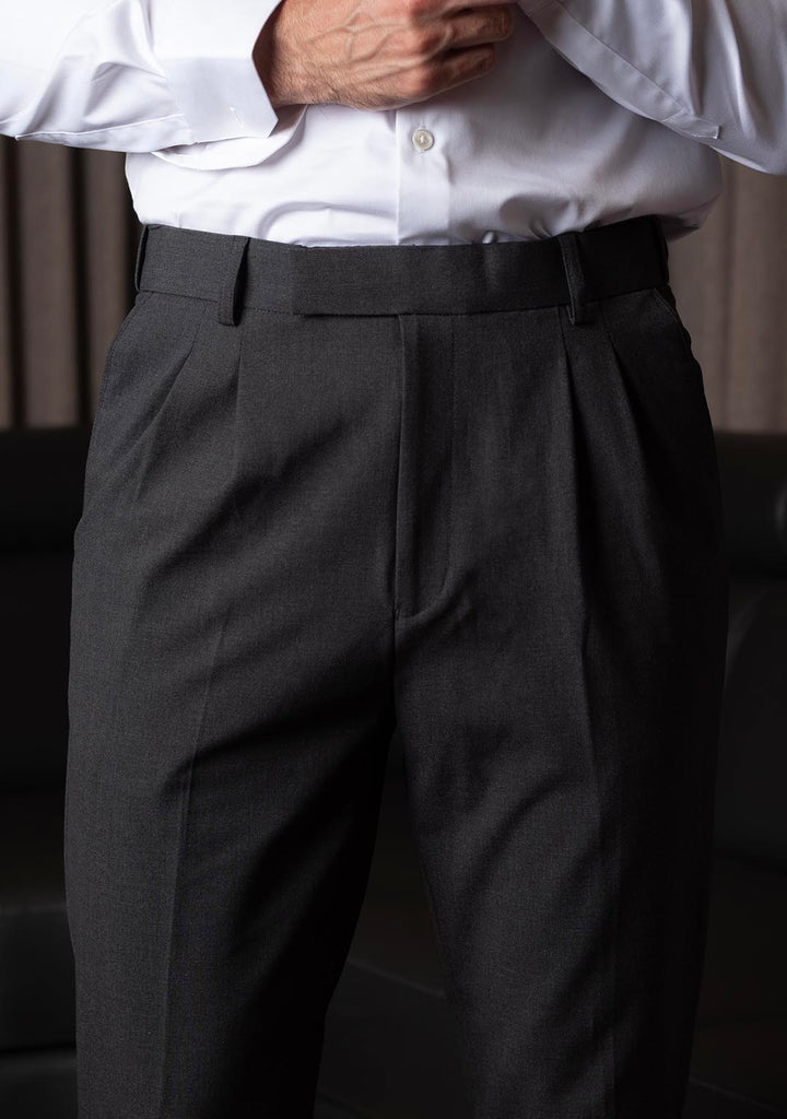 Elite Pleated Trouser in Grey Magnet