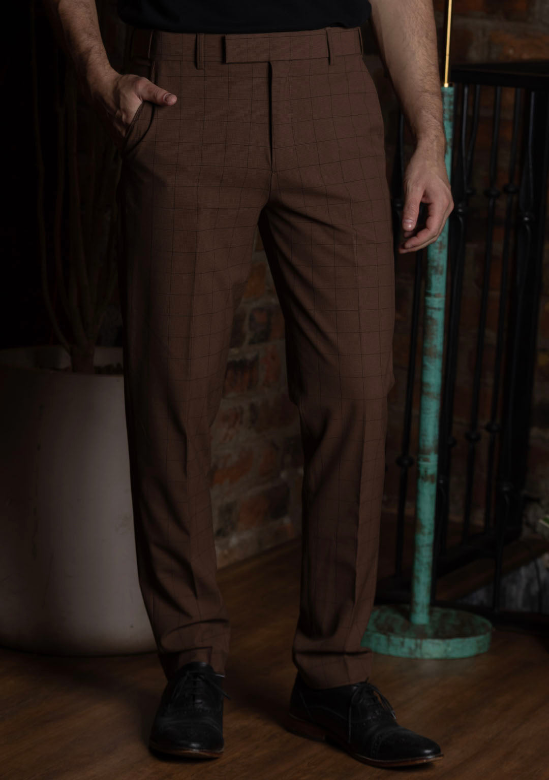 Elite Trousers in Classic Brown Checks