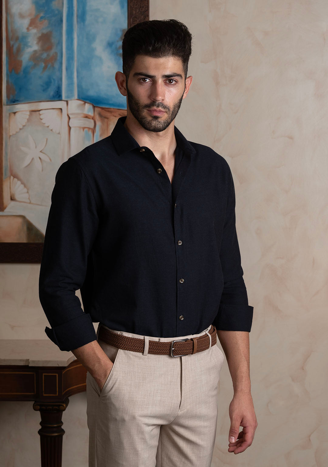 Classic Flannel in Medieval Blue