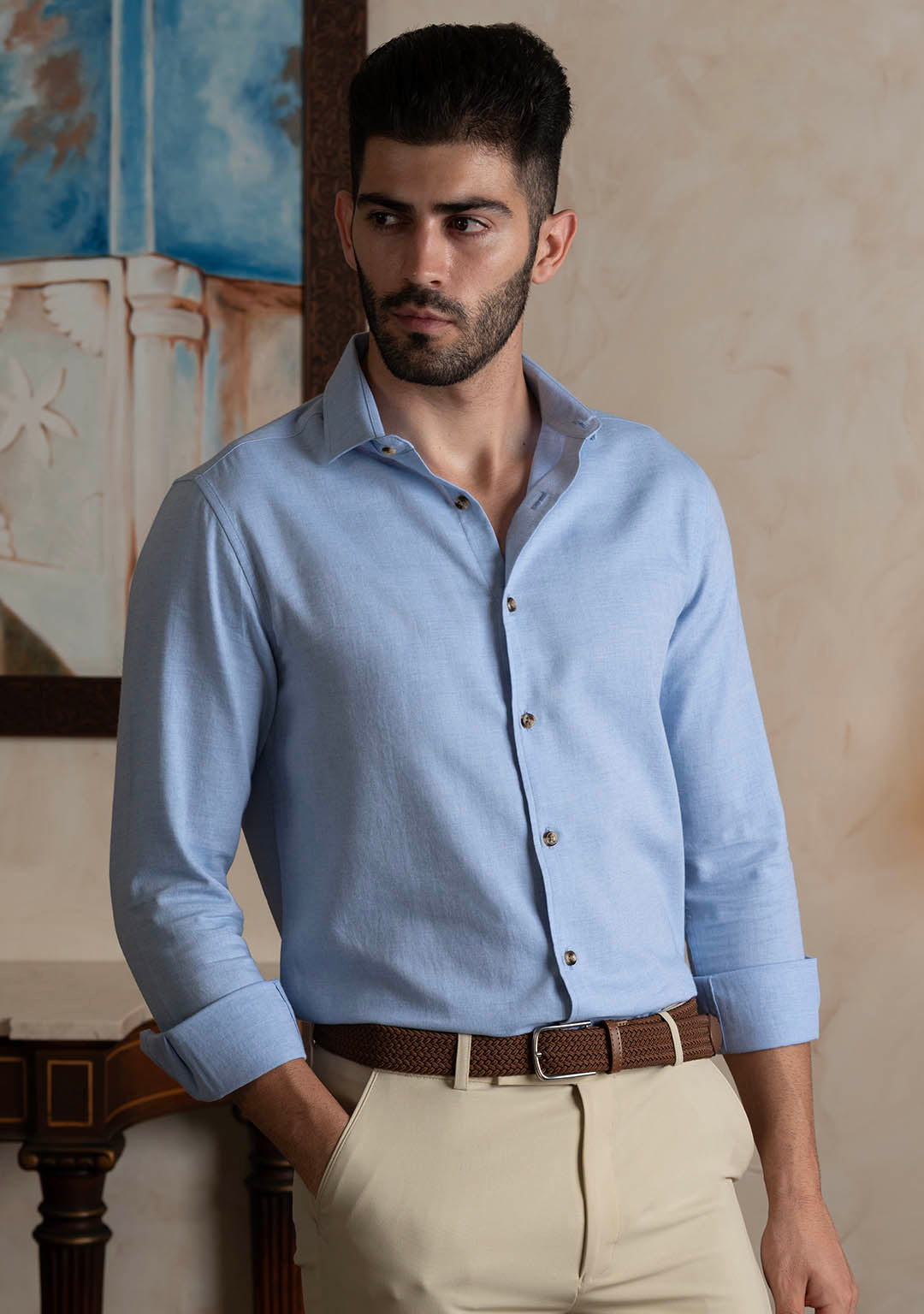 Classic Flannel in Powder Blue