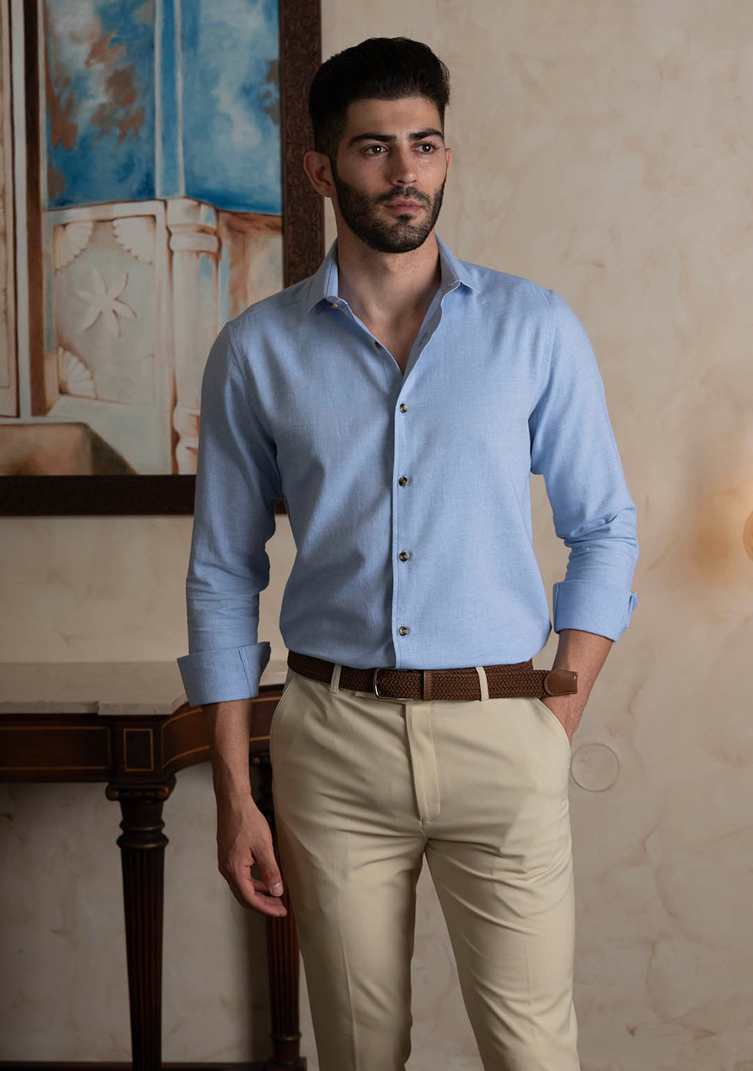 Classic Flannel in Powder Blue
