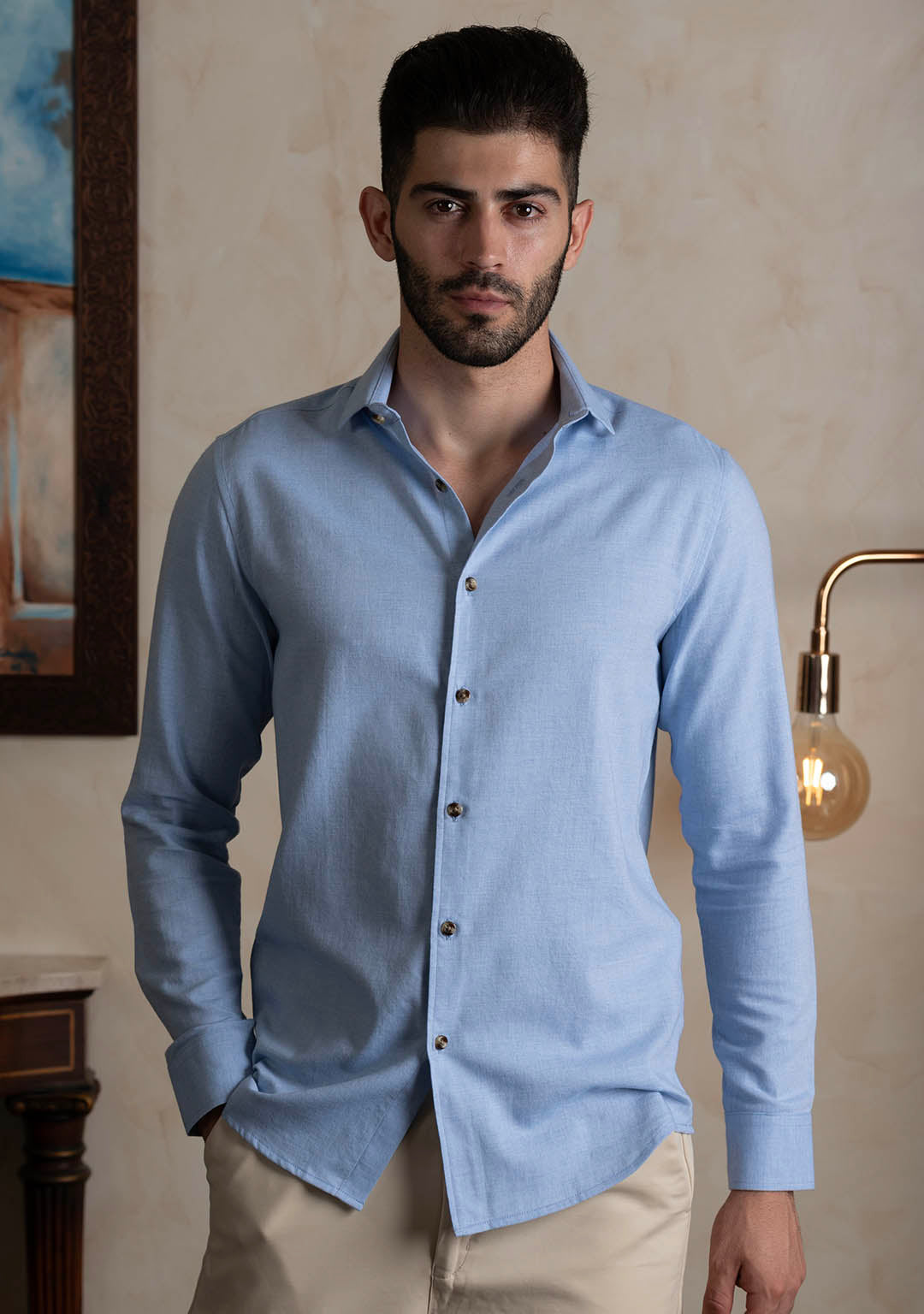 Classic Flannel in Powder Blue
