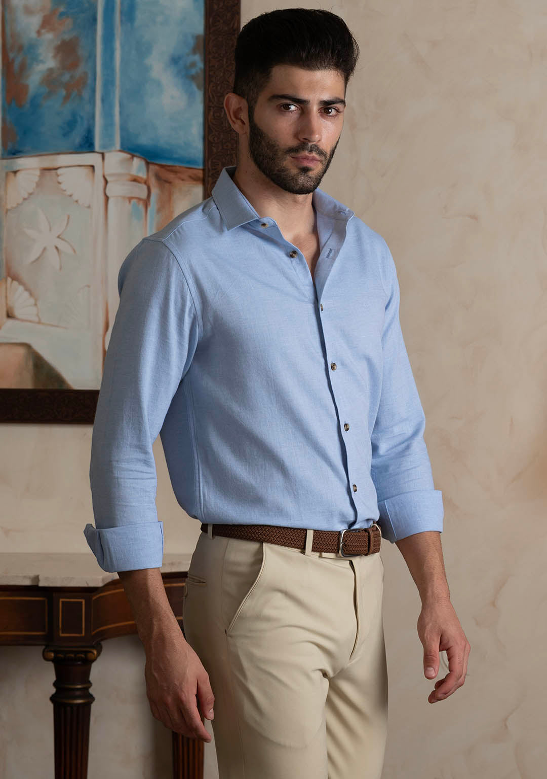 Classic Flannel in Powder Blue