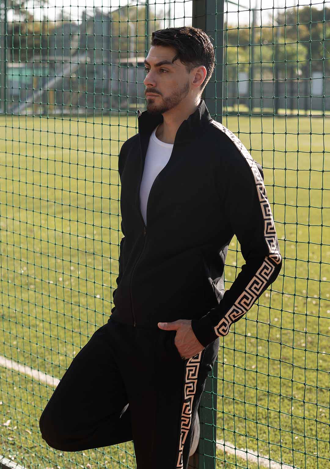 Track Jacket in Black Meander