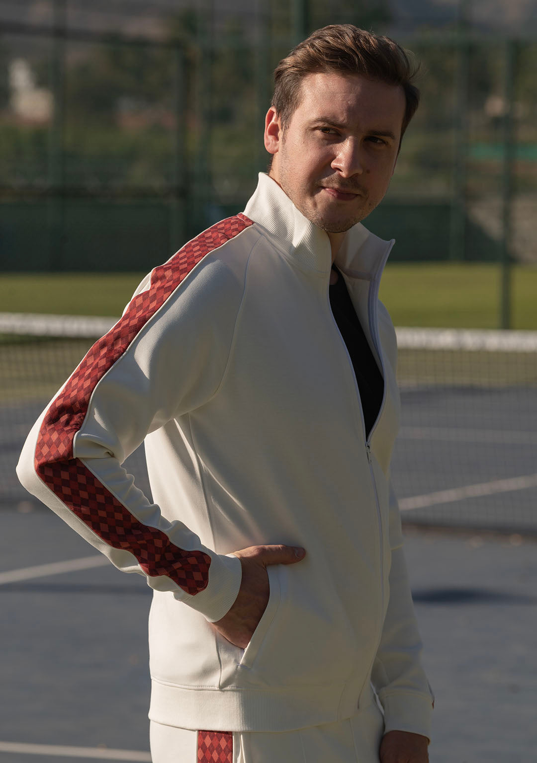 Track Jacket in White Knight