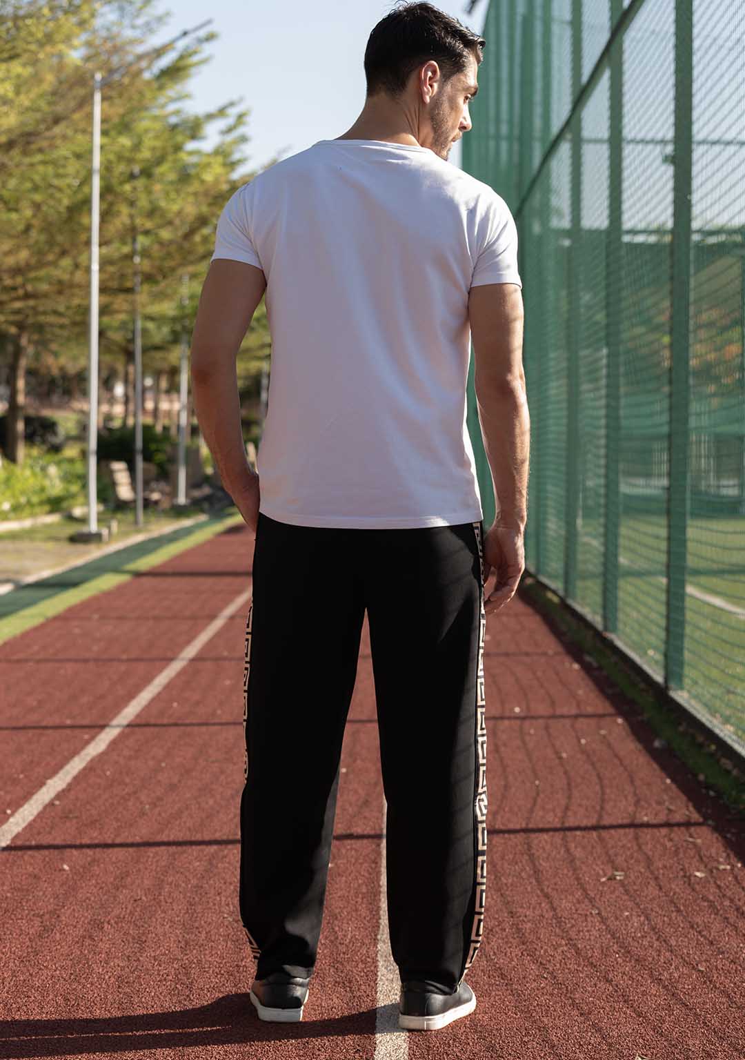 Track Pant in Black Meander
