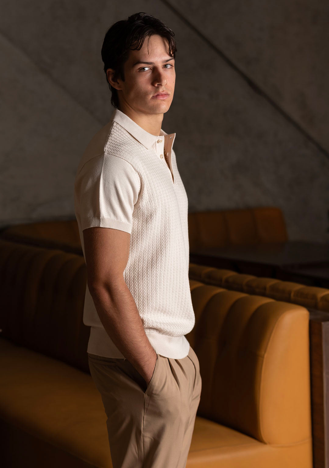 Ghazal Knit Polo in Ecru - Aristobrat