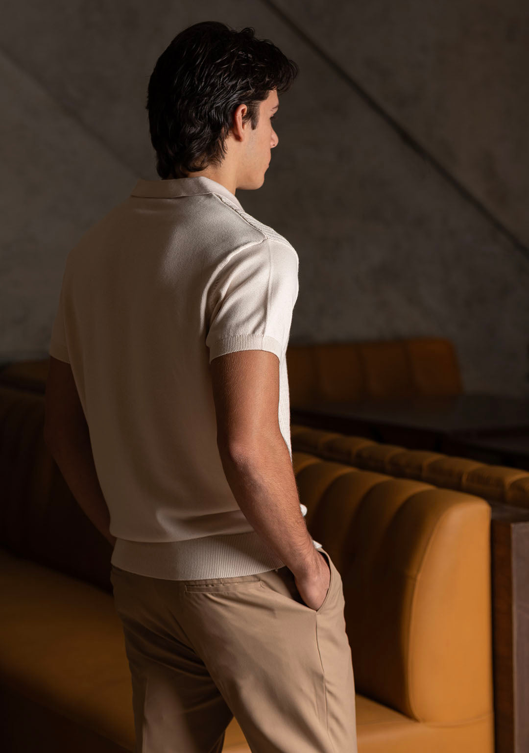 Ghazal Knit Polo in Ecru - Aristobrat