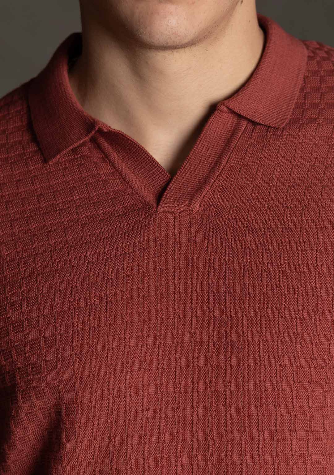 Ghazal Knit Polo in Terracotta - Aristobrat