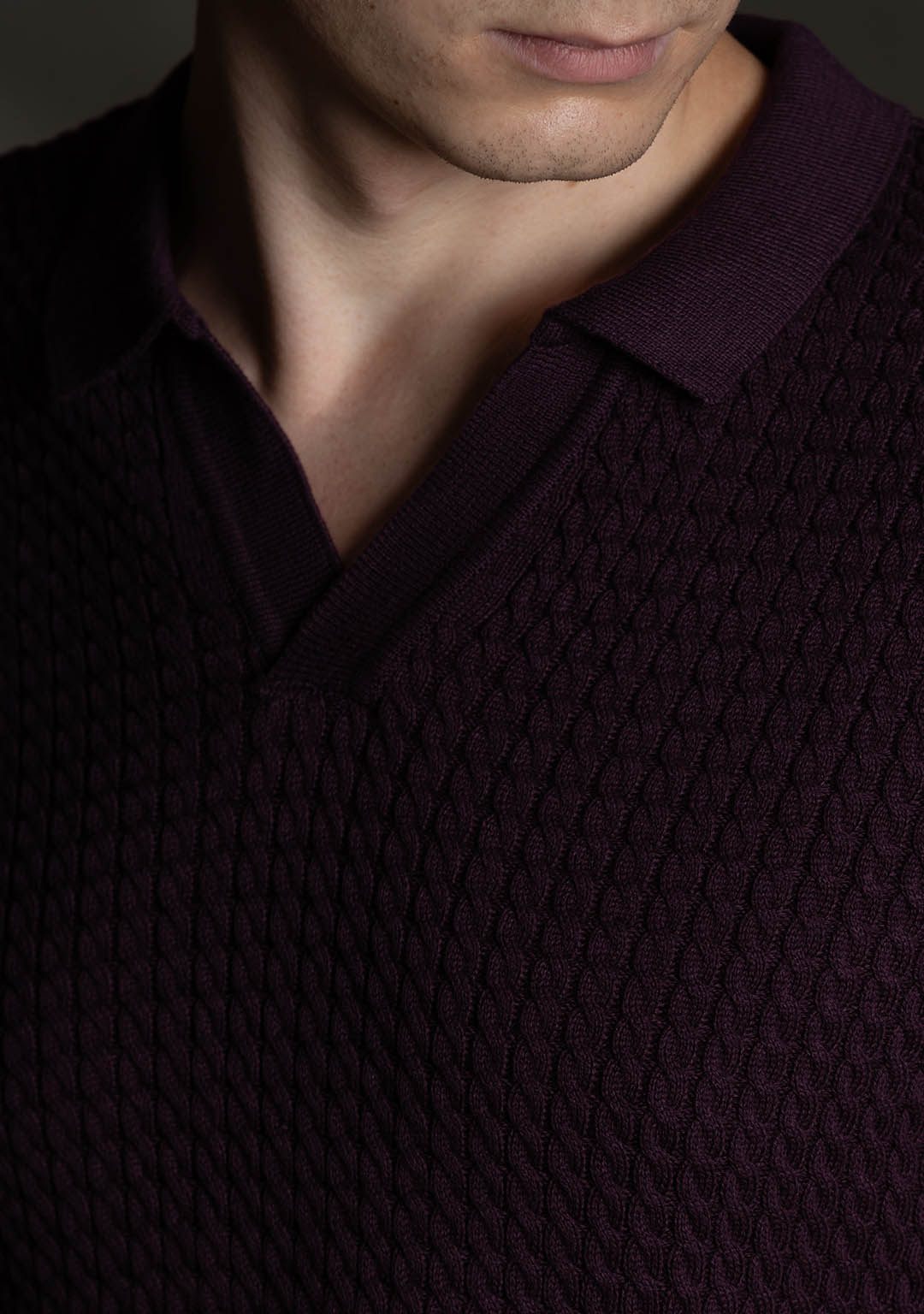 Ghazal Knit Polo in Mulberry